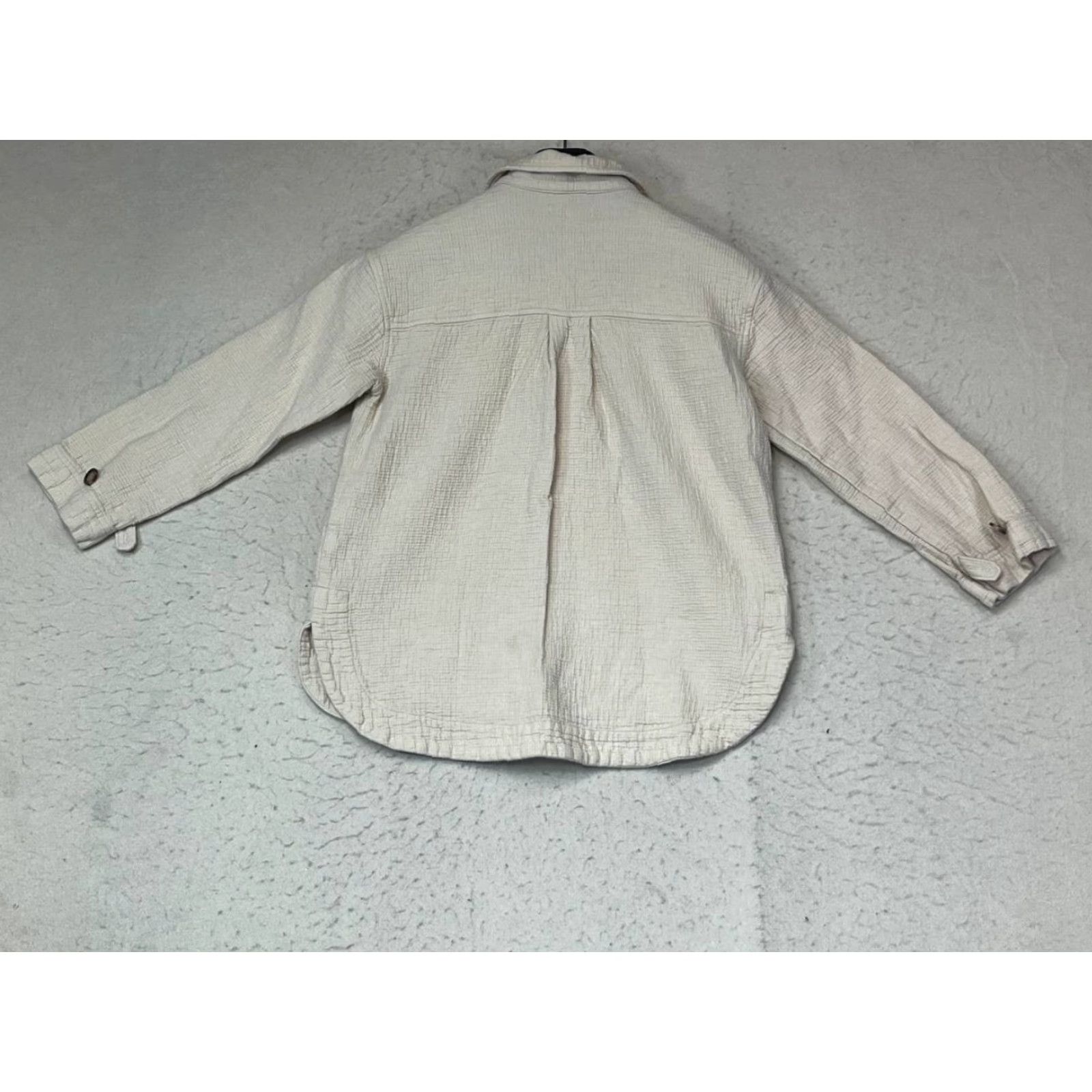 Madewell Madewell Shirt Jacket Womens XS Beige Button-Up Long Sleeve Collared Knit Cotton Casual Wrapper? Size XS / US 0-2 / IT 36-38 - 2 Thumbnail
