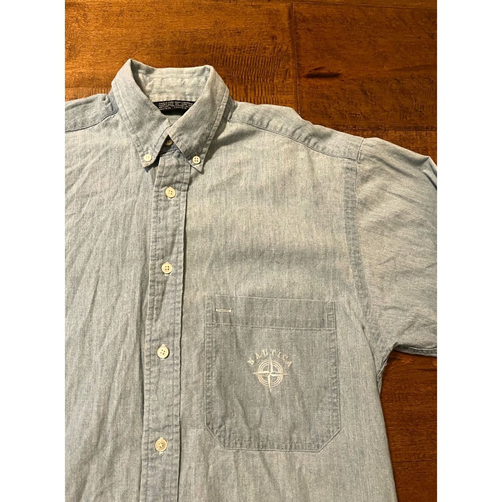 Nautica VINTAGE Nautica L/S Button-Up Chambray Denim Casual Dress Shirt Men’s Small S Shirt Size US S / EU 44-46 / 1 - 2 Thumbnail