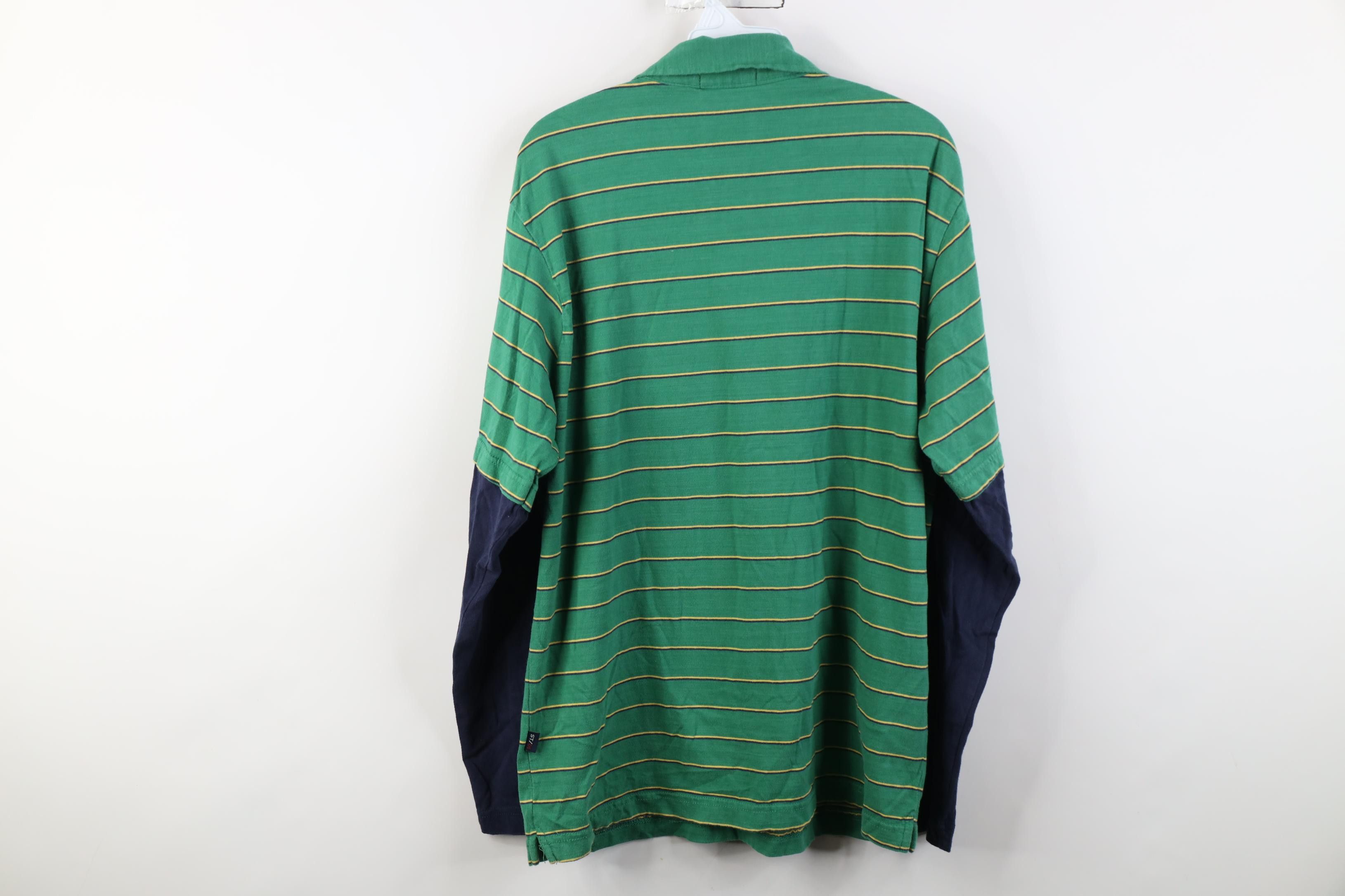Vintage Vintage 90s Y2K Streetwear Striped Long Sleeve Polo Shirt Size US L / EU 52-54 / 3 - 10 Thumbnail