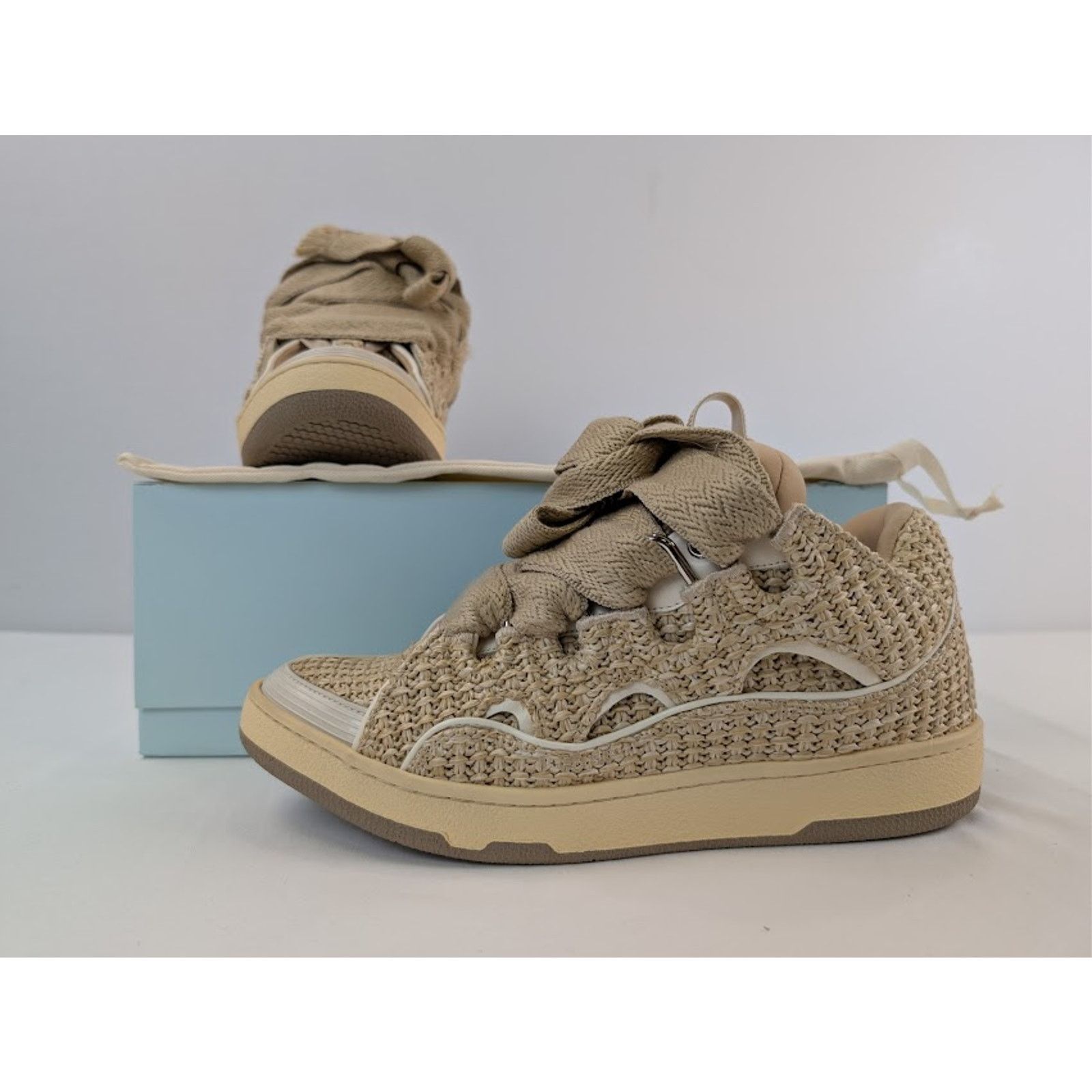 Lanvin o1rshd1 Curb Low Top Sneakers in 65 Natural Size US 13 / EU 46 - 19 Thumbnail