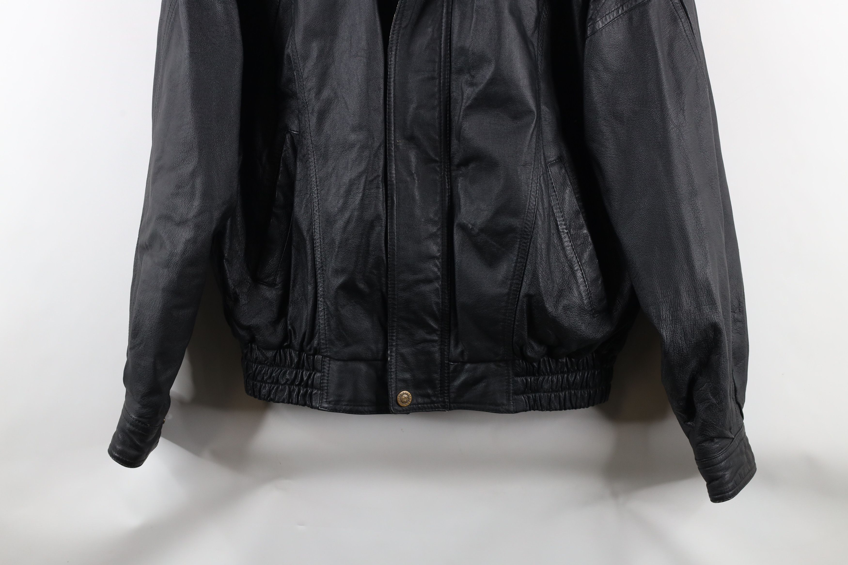 Vintage Vintage 90s Streetwear Leather Flight Bomber Jacket Black Size US M / EU 48-50 / 2 - 3 Thumbnail