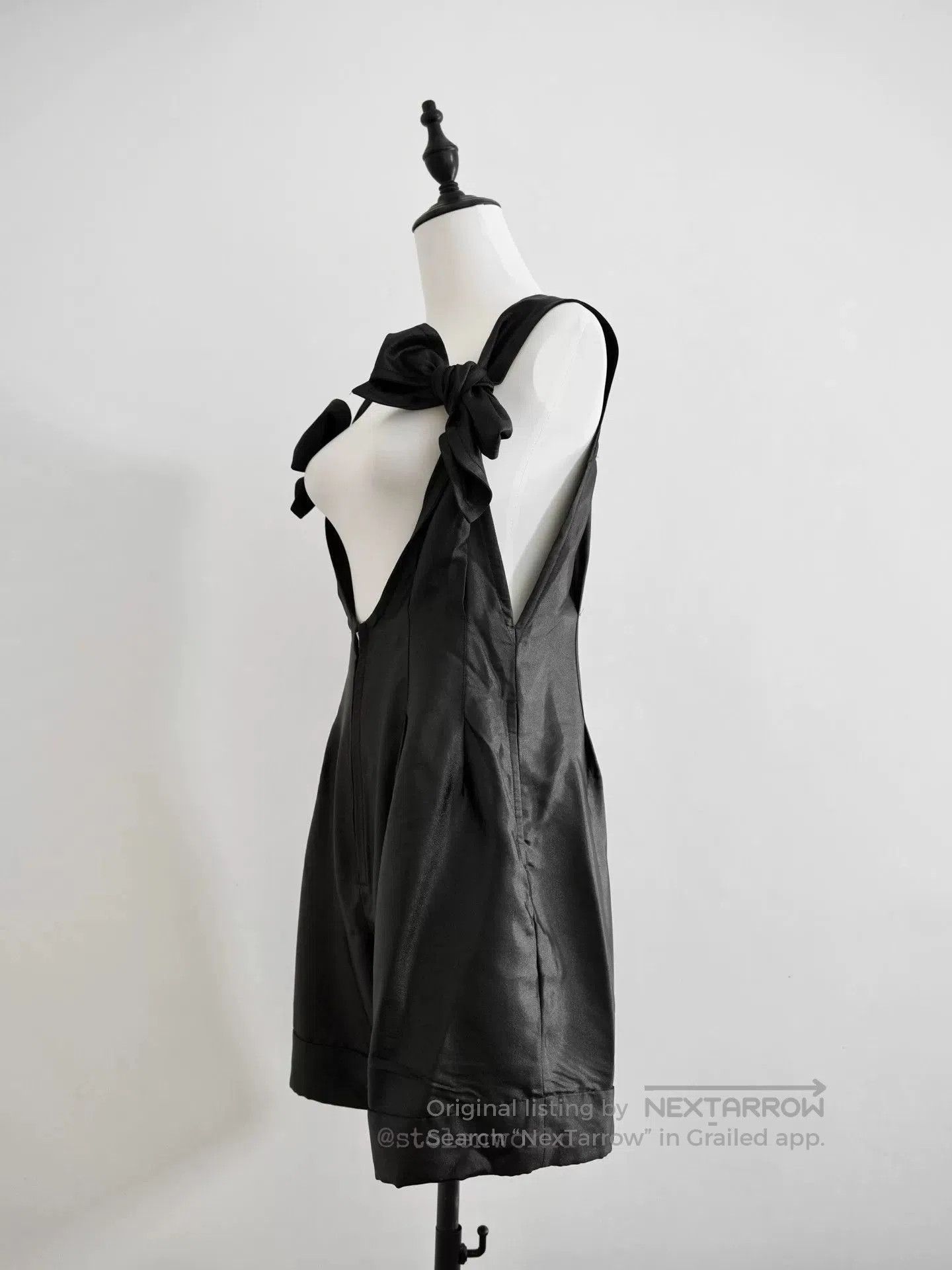 Limi Feu black bow tie jumpsuit with adjustable straps. Size S / US 4 / IT 40 - 3 Thumbnail