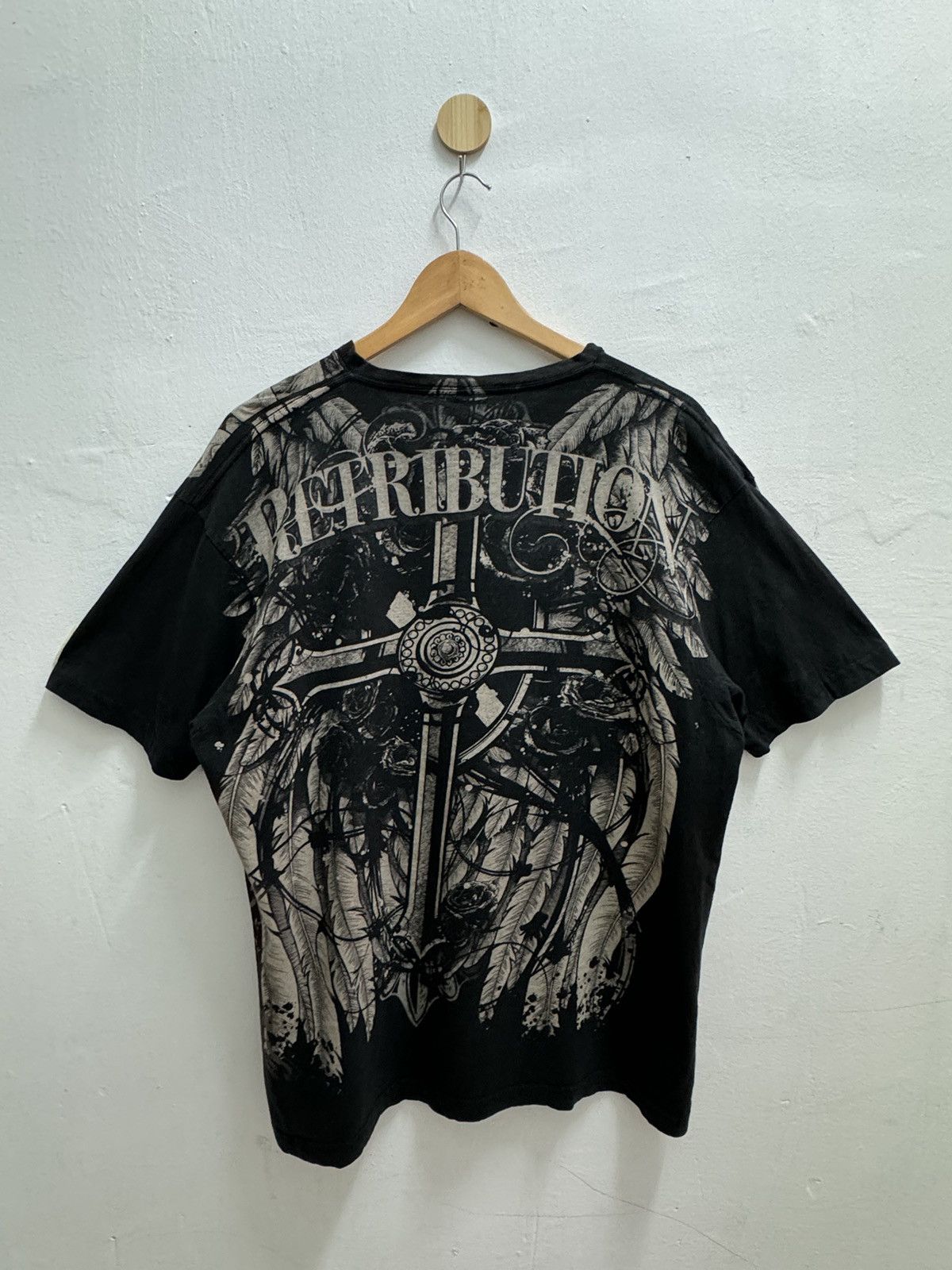 Affliction Raw State Brand Art Chemistry Sword Cross Retribution Size US L / EU 52-54 / 3 - 2 Thumbnail