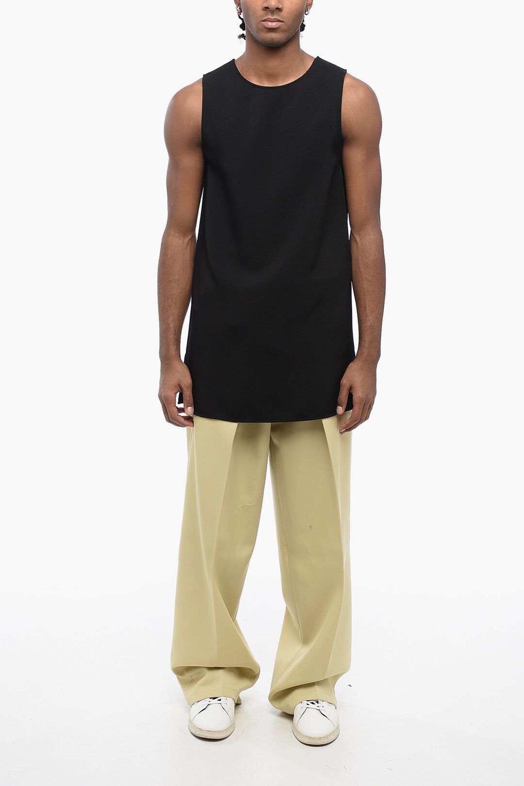 Jil Sander og1mm0625 Back Zipped Viscose Tank Top in Black Size US M / EU 48-50 / 2 - 4 Thumbnail