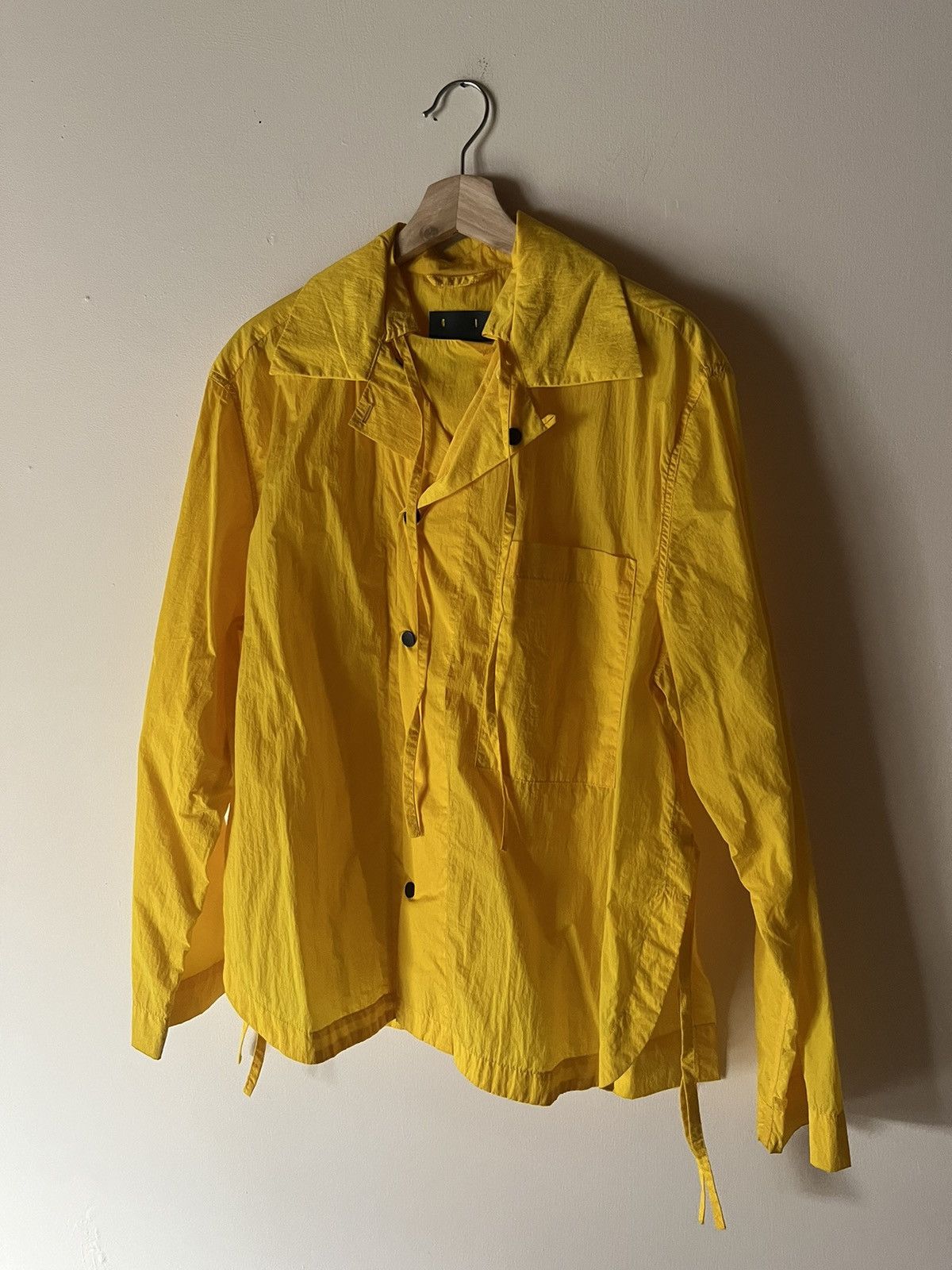 image of Craig Green Ss16 Nylon Chef Shirt in Yellow, Men's (Size Medium)