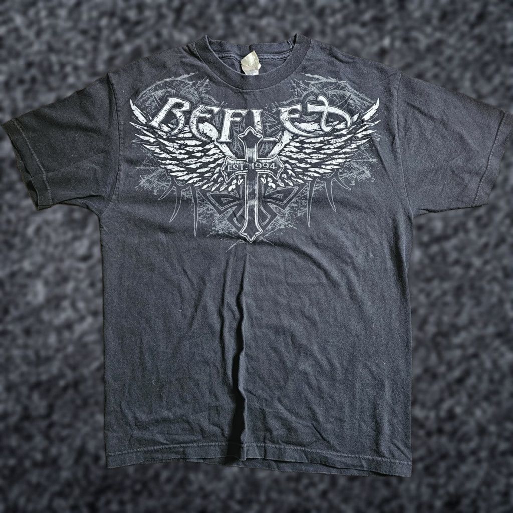 Vintage Reflex Men's T-Shirt Cross Angel Wings Y2K Graphic Black Size L Size US L / EU 52-54 / 3 - 1 Thumbnail