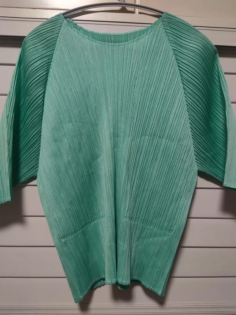 Issey Miyake issey miyake size:3 Fruit-green pleated short sleeves Size XXS / US 00 / IT 34 - 1 Thumbnail