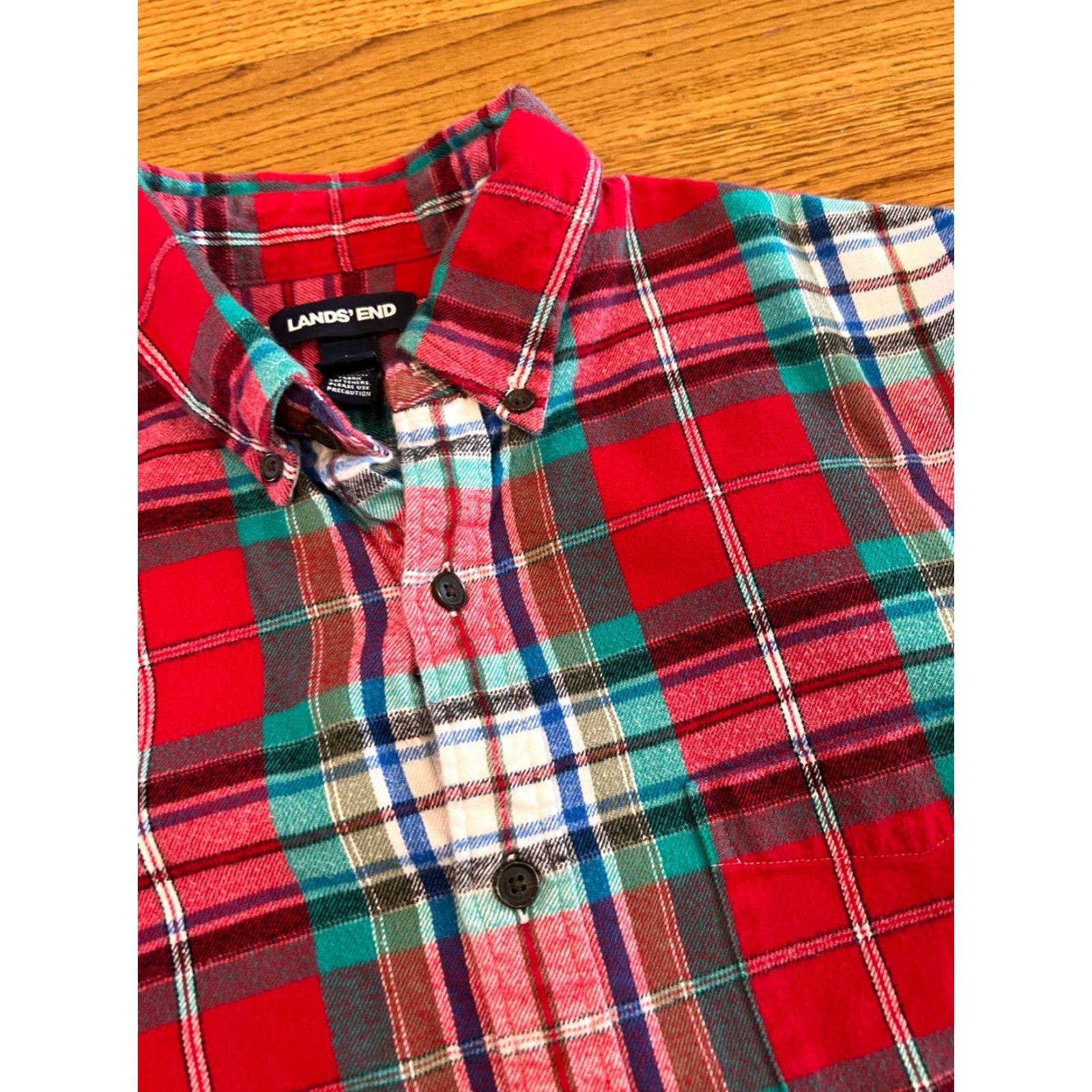 Lands' End Lands' End Men's Flannel Plaid Shirt Size M 15-15.5 Long Sleeve Button-Up Casual Outdoor Fall Winter Size US M / EU 48-50 / 2 - 3 Thumbnail