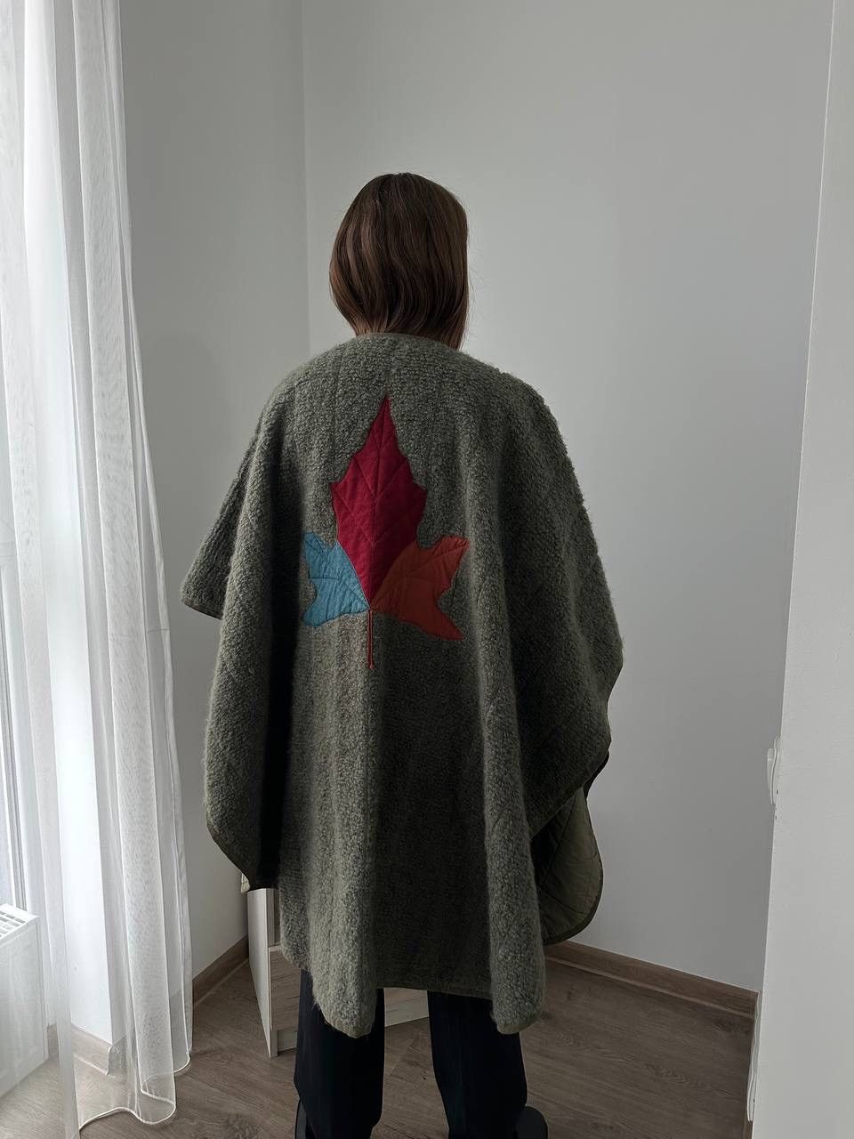 Escada × Vintage Vintage Escada Poncho Green Wool Mohair Big Logo Cardigan Size L / US 10 / IT 46 - 13 Thumbnail