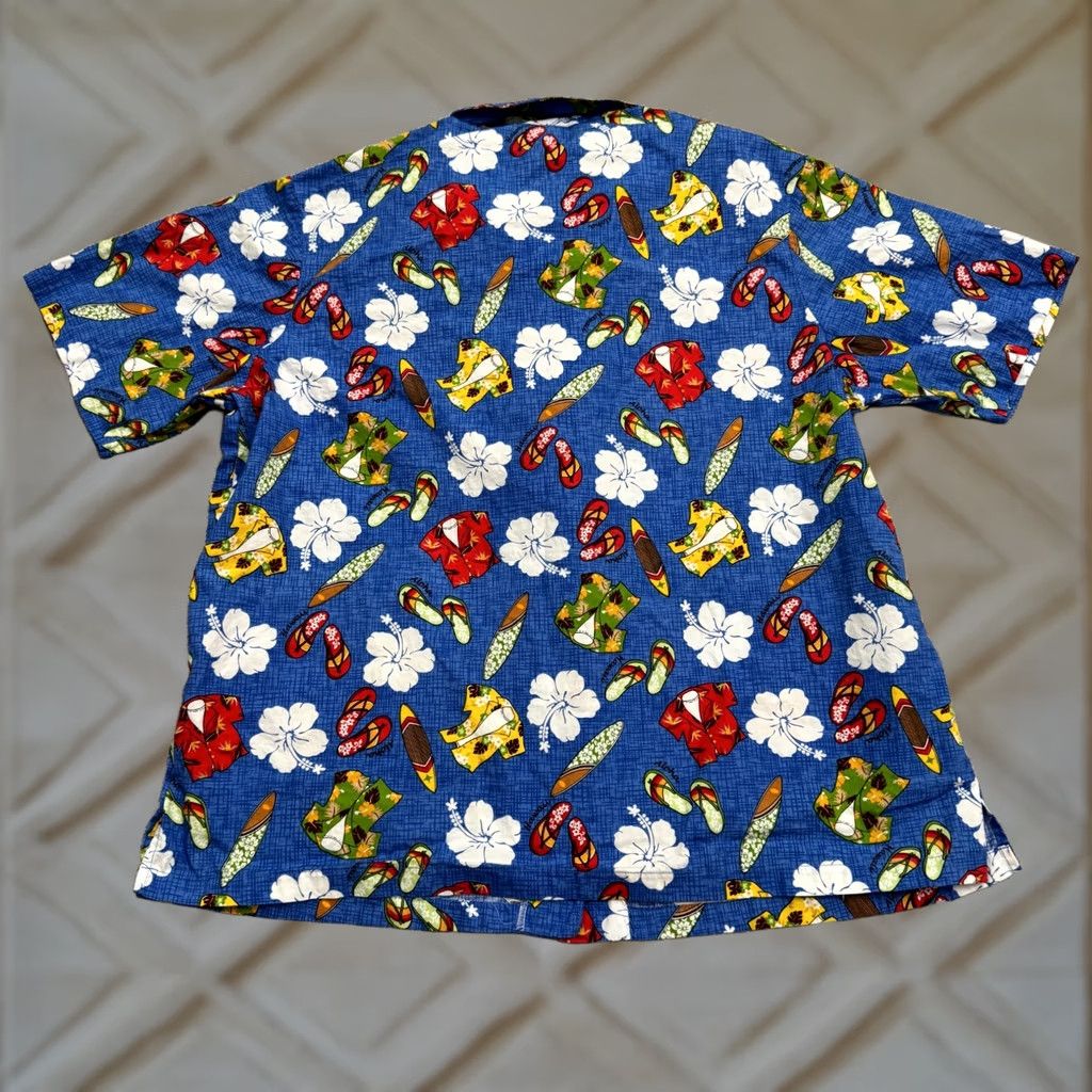 Vintage Favant Button-Up Shirt Mens Large Blue Surfboard Hibiscus Cotton Top Shirt Size US L / EU 52-54 / 3 - 1 Thumbnail