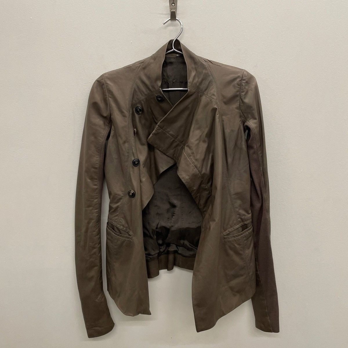 Rick Owens FW06 Rick Owens “DUSTOLATOR” Asymmetrical Biker Jacket Size XS / US 0-2 / IT 36-38 - 3 Thumbnail