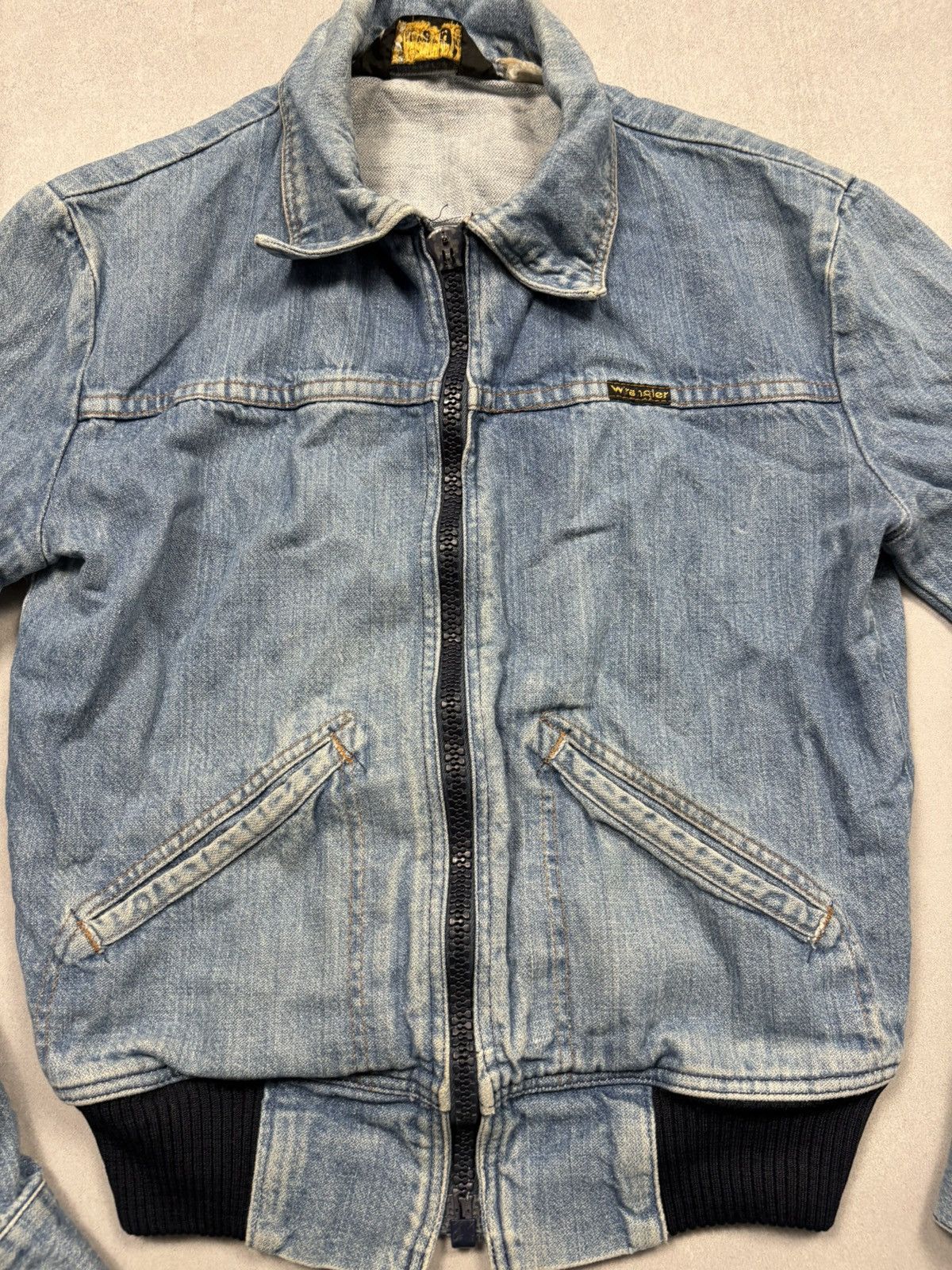 Wrangler Vintage Wrangler Zip Up Denim Trucker Jacket 80s Rare Faded Size XS / US 0-2 / IT 36-38 - 5 Thumbnail