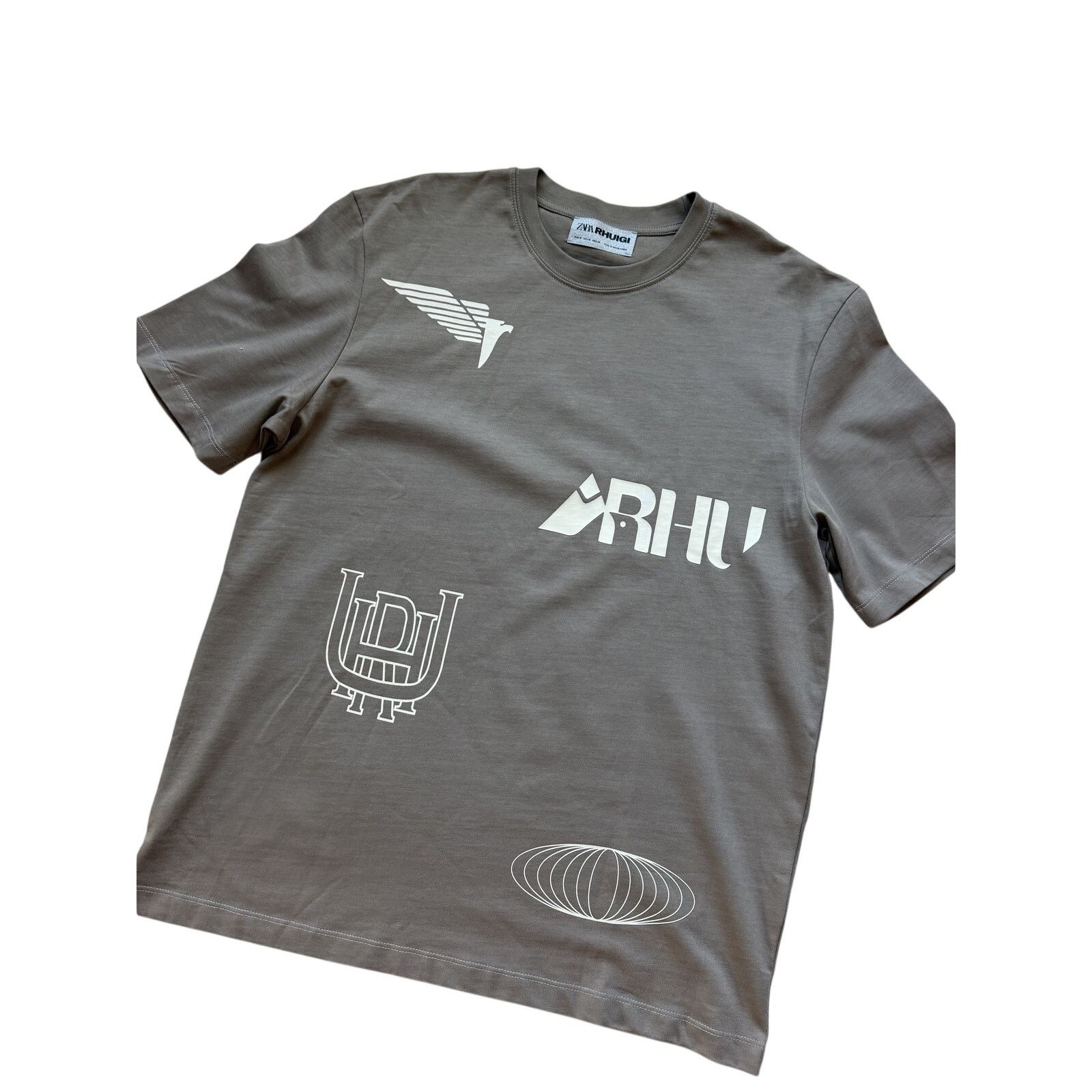 Rhude × Zara Zara x Rhuigi Beige Human Uniform RHU Redesigning T-Shirt Size US M / EU 48-50 / 2 - 1 Thumbnail