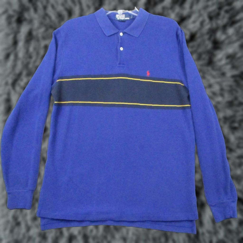 Ralph Lauren VINTAGE Polo Ralph Lauren Rugby Shirt Large Men Blue Stripe Shirt Size US L / EU 52-54 / 3 - 1 Thumbnail