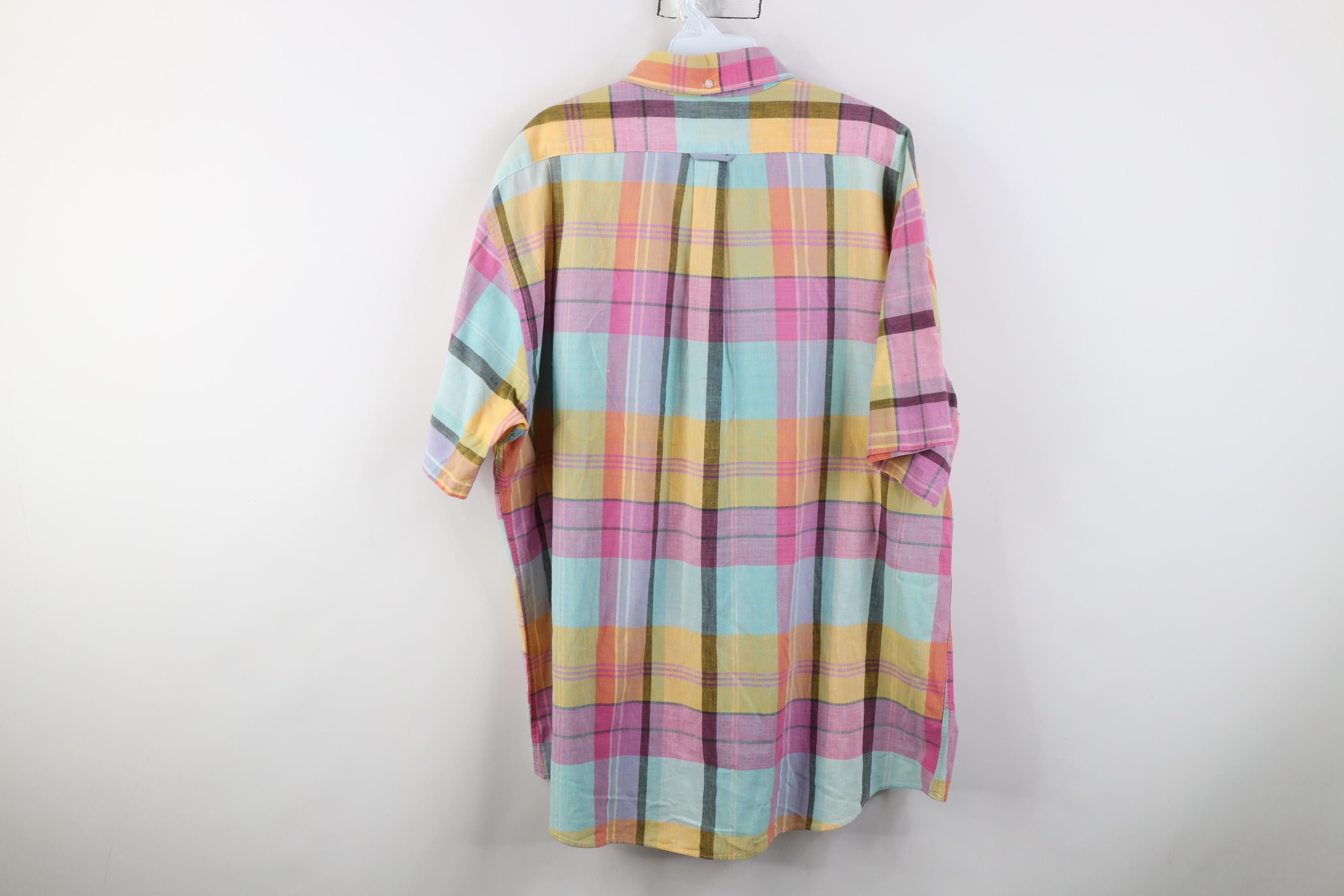 Vintage Vintage 90s Tailoring Madras Plaid Button Down Shirt USA Size US XL / EU 56 / 4 - 11 Thumbnail