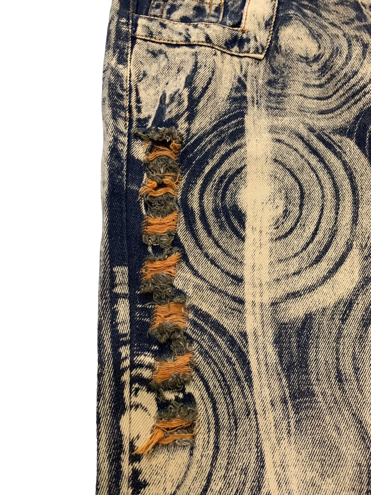 Japanese Brand × Tornado Mart HuaDi Japan Abstracts Circle Mud Rust Flared Denim Pants Size US 29 - 5 Thumbnail
