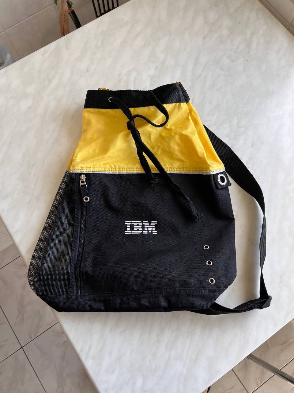 Apple x Outdoor Life Vintage Ibm Computer Company Black Crossbody Mesh Sling Bag, Men's