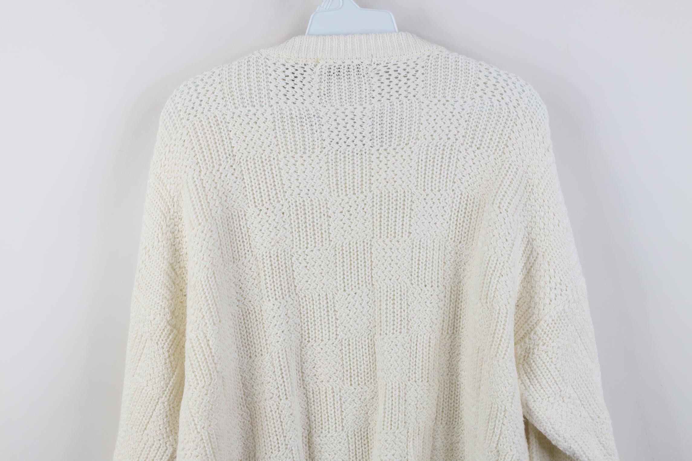 Vintage Vintage 90s Streetwear Ribbed Knit Crewneck Sweater White Size XL / US 12-14 / IT 48-50 - 10 Thumbnail