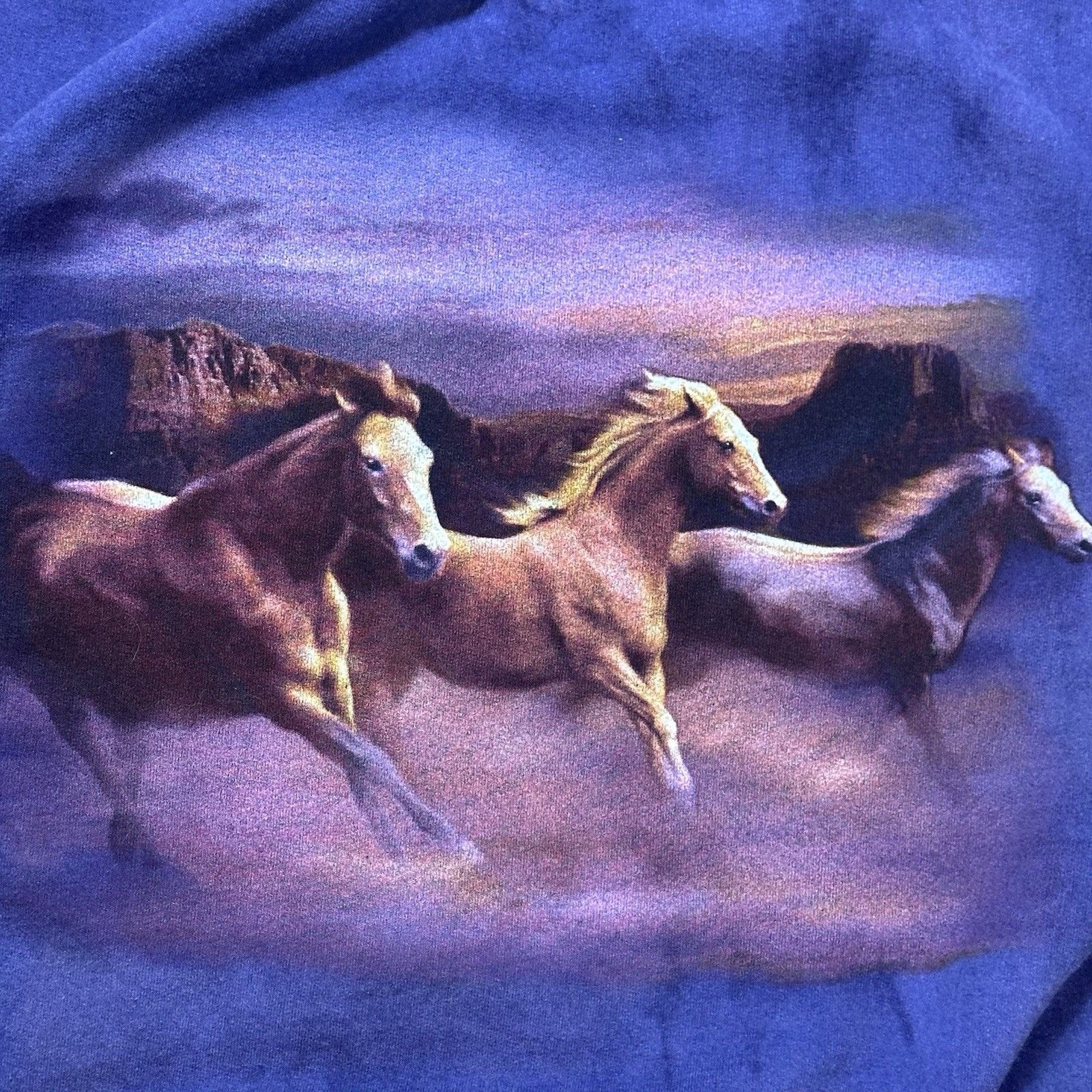 Gildan Vintage Y2K Gildan Crewneck Sweatshirt Wild Horses Purple Size US XXL / EU 58 / 5 - 7 Thumbnail