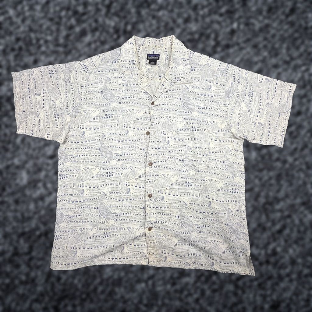 Patagonia VINTAGE Patagonia A/C Shirt Men's L Bonefish Hawaiian AOP Loop Collar Marks Size US L / EU 52-54 / 3 - 1 Thumbnail