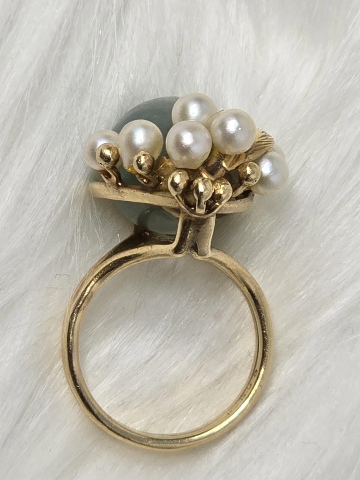 Other Ming's Hawaii 14k Solid Gold Jade Pear Ring Vintage Sz 4.5 Size ONE SIZE - 4 Thumbnail
