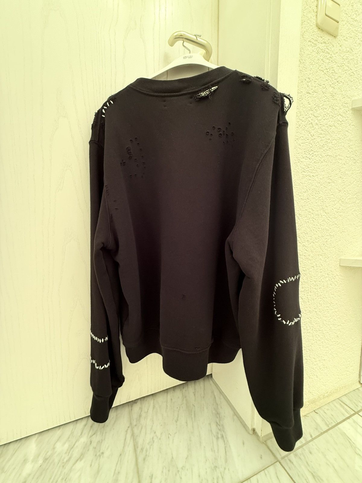Amiri Amiri Logo Sweatshirt Crewneck Distressed Leopard Black M Size US M / EU 48-50 / 2 - 2 Thumbnail