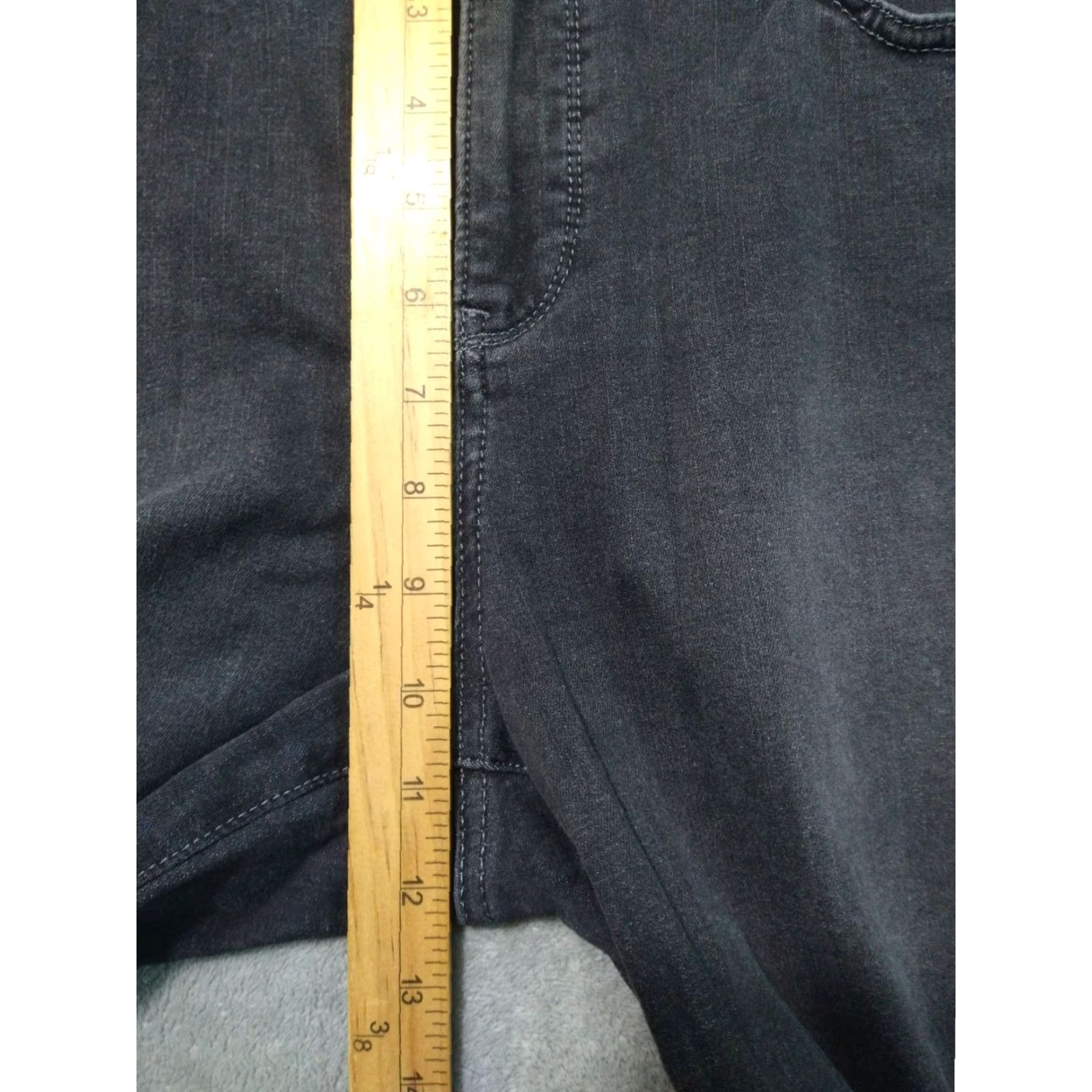 NYDJ NYDJ Jeans Womens 10 Black Denim Sheri Slim Lift Tuck Cropped Dark Wash Stretch Size 32" / US 10 / IT 46 - 4 Thumbnail