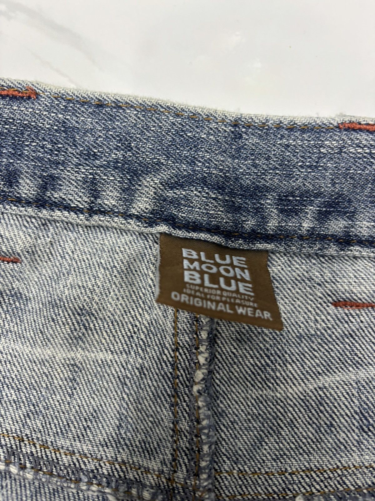 Beauty Beast × Hysteric Glamour Vintage Blue Moon Blue Baggy Jeans DISTRESSED DENIM Size US 34 / EU 50 - 10 Thumbnail