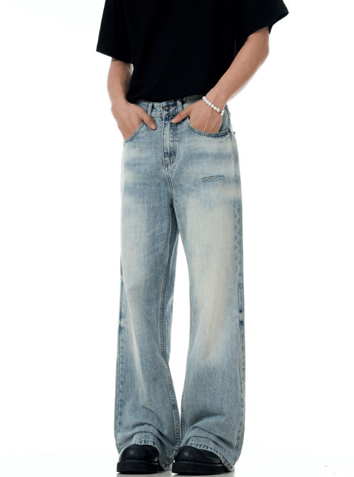 Japanese Brand American retro light blue street casual loose flared jeans Size US 32 / EU 48 - 2 Thumbnail