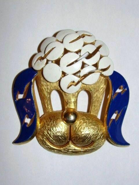 Pierre Cardin Pierre Cardin 18 kt Gold Plated Enamel Poodle Head Pin Size ONE SIZE - 1 Thumbnail