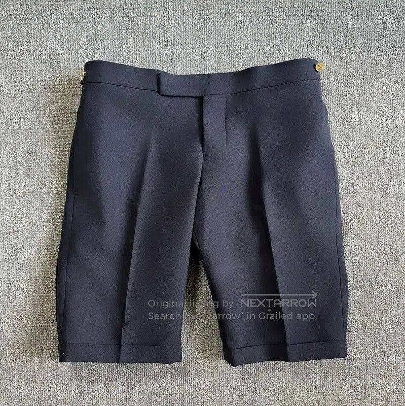 Thom Browne Thom Browne Navy Wool Printed Men's Shorts . Size US 32 / EU 48 - 1 Thumbnail