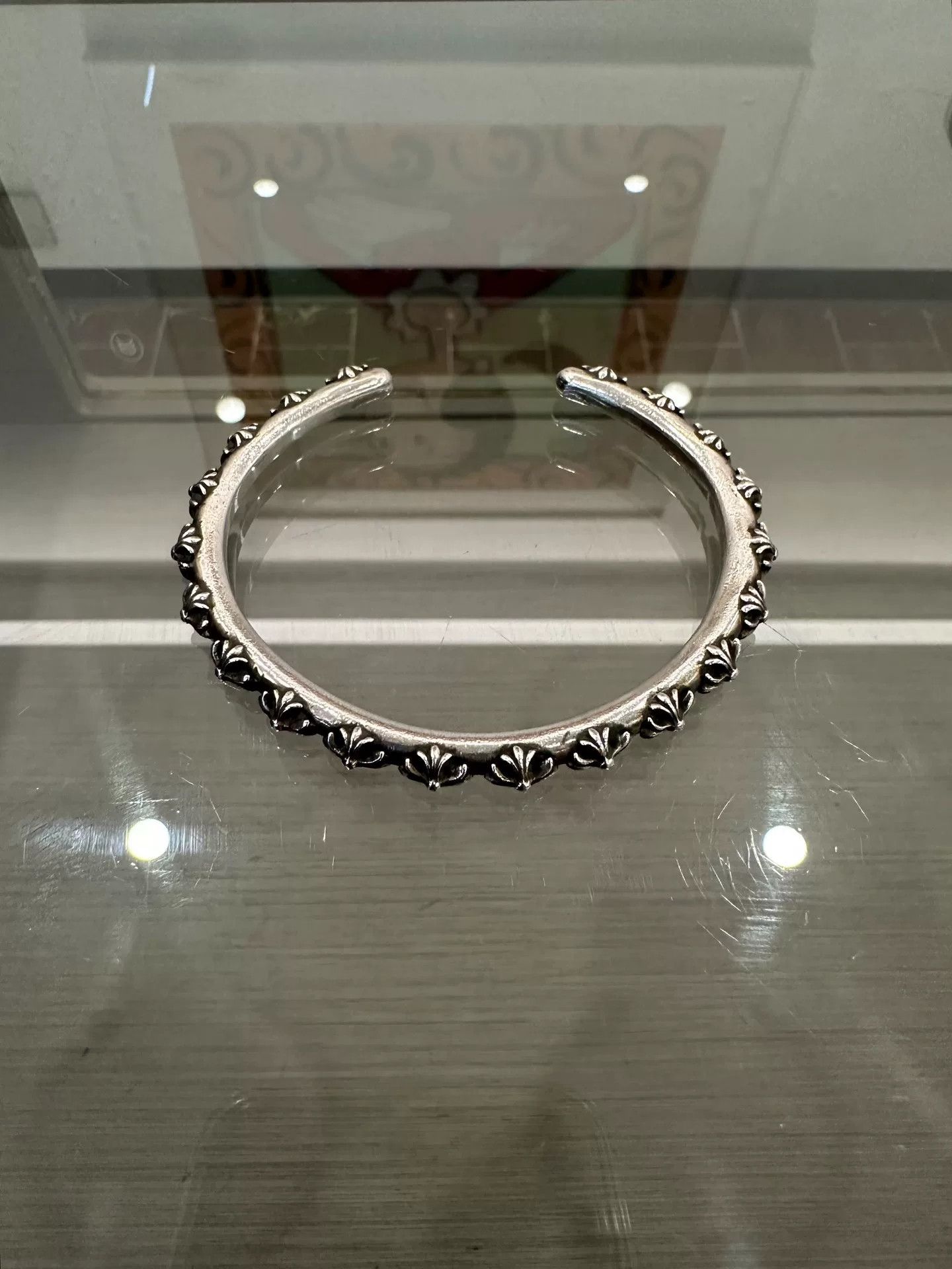 Chrome Hearts Chrome Hearts Silver Cross Open Bangle Size ONE SIZE - 1 Thumbnail