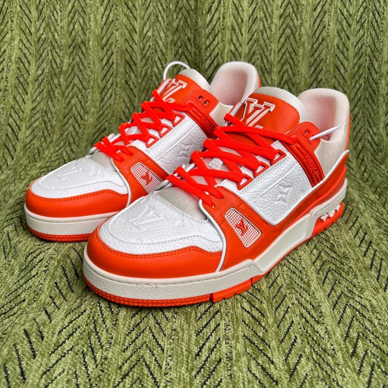Louis Vuitton Louis Vuitton Orange Trainer Low-Top Sneakers 0079 Size US 8 / EU 41 - 1 Thumbnail
