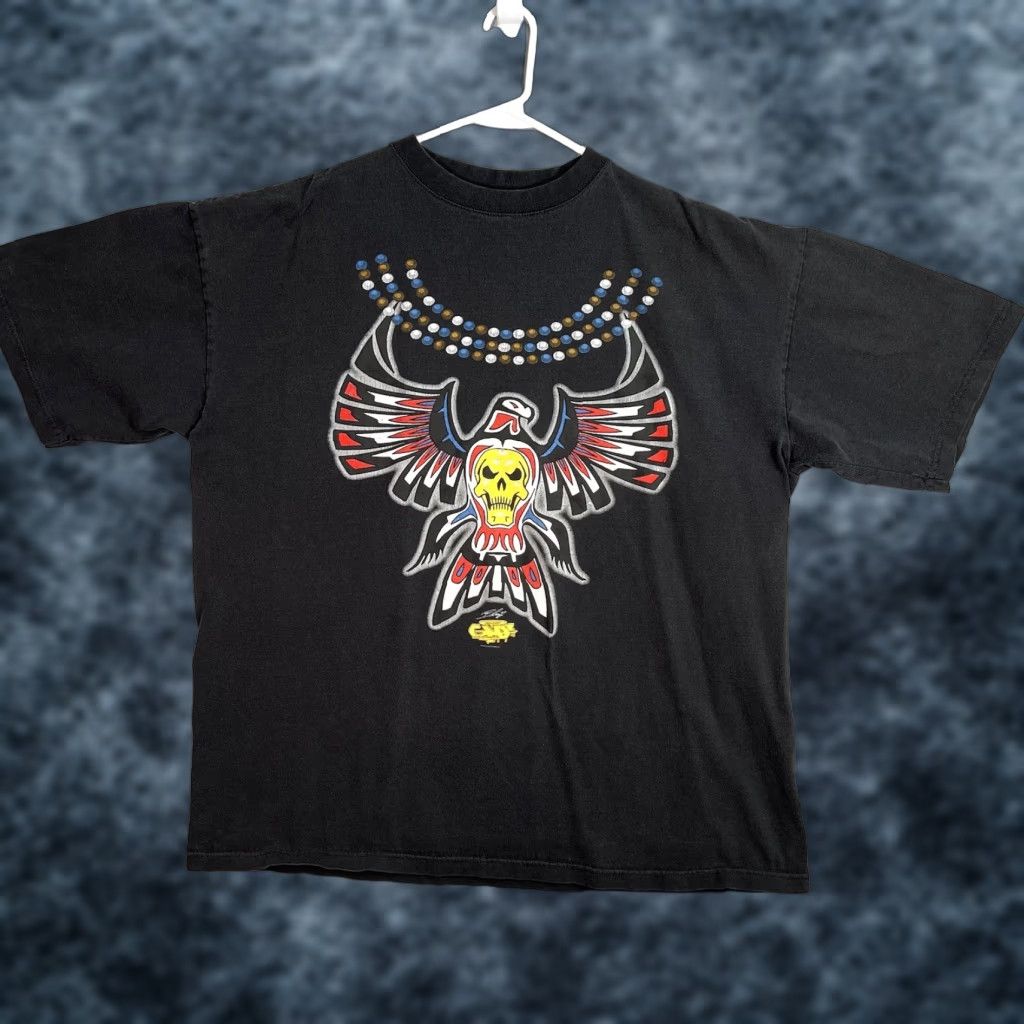 Vintage VINTAGE Give Me Face Eagle Skull T Shirt Adult 2XL Black Mens Size US XXL / EU 58 / 5 - 1 Thumbnail