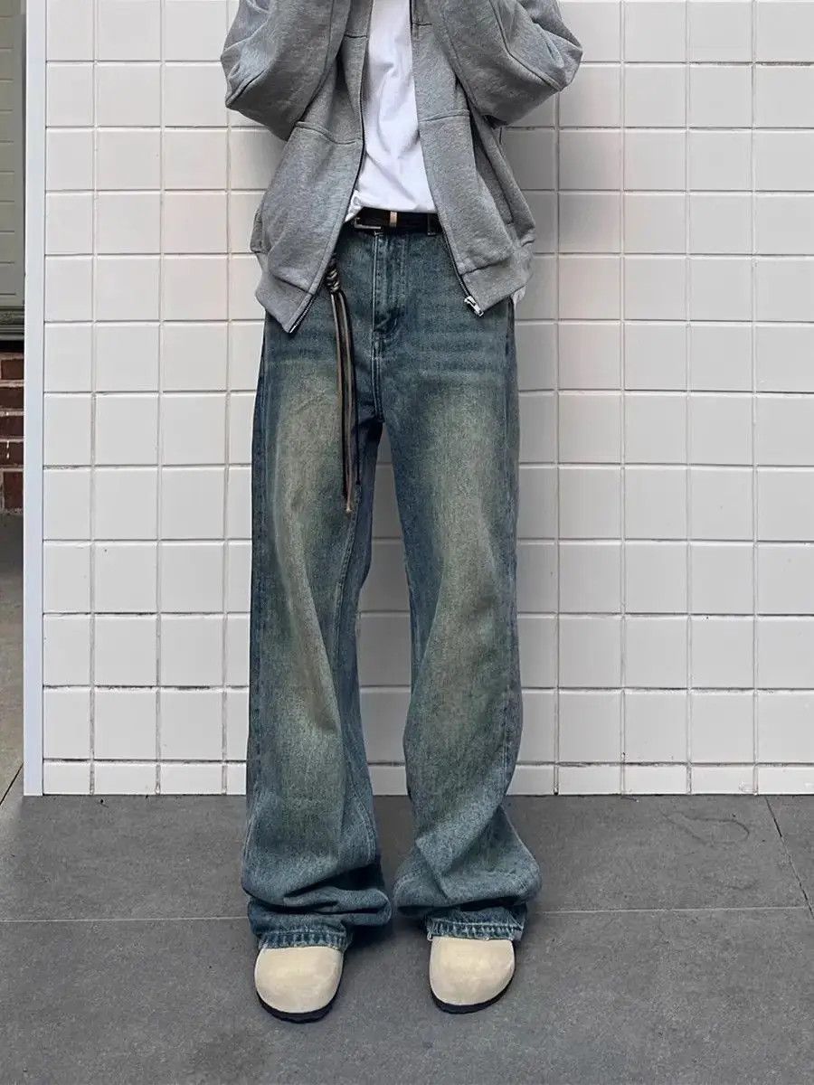 Japanese Brand Retro casual straight tube mud dyed jeans Size US 30 / EU 46 - 2 Thumbnail