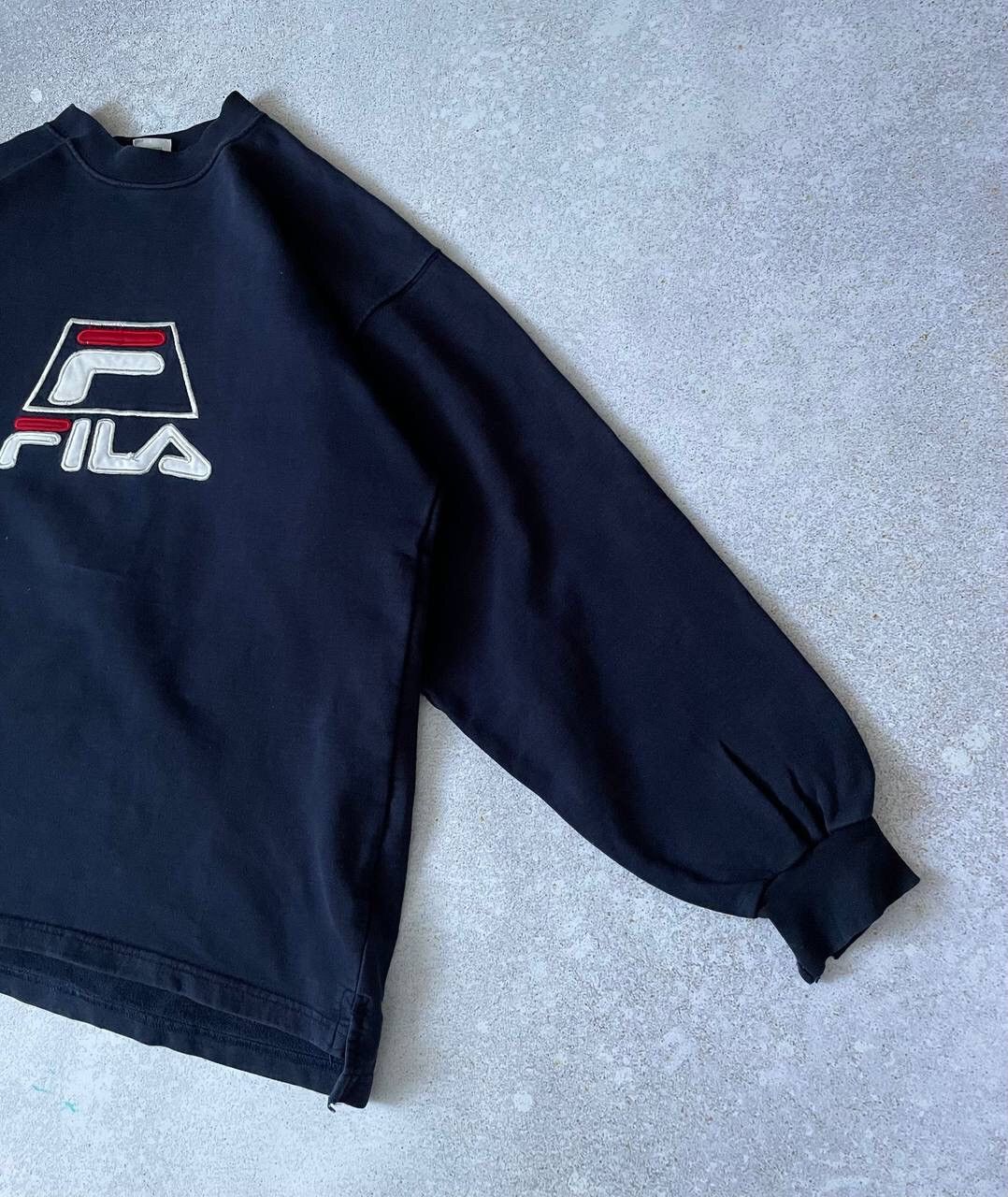 Fila × Vintage Vintage 90s Fila Crewneck Sweatshirt Big Central Logo Y2K Size US XL / EU 56 / 4 - 3 Thumbnail