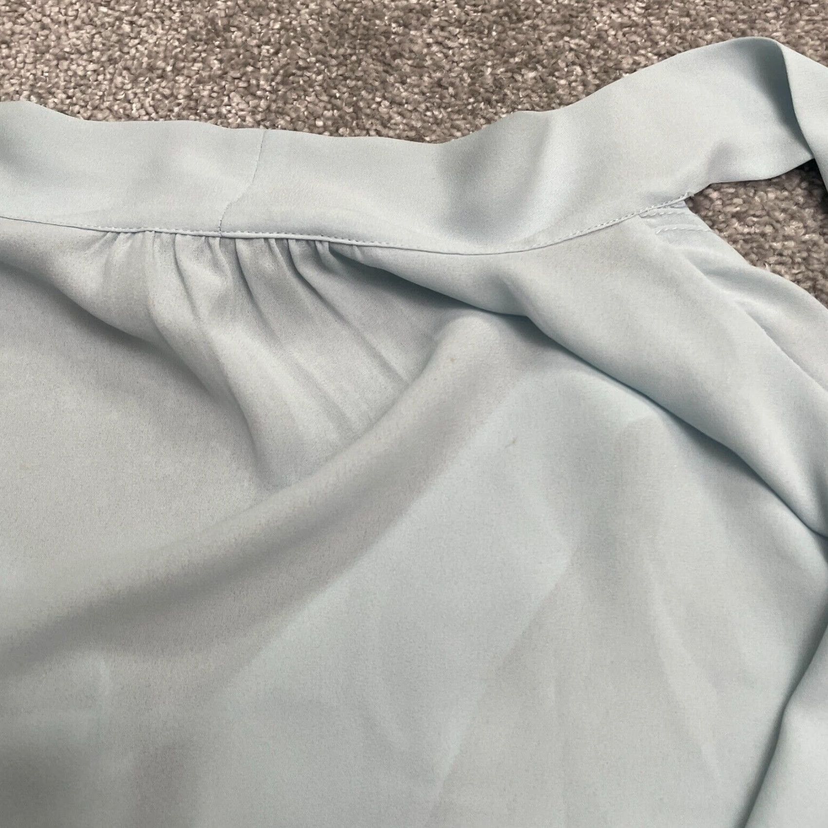 J.Crew J.Crew Blouse Womens S Light Blue Long Sleeve Chiffon Button Up Neck Tie Work Size S / US 4 / IT 40 - 3 Thumbnail