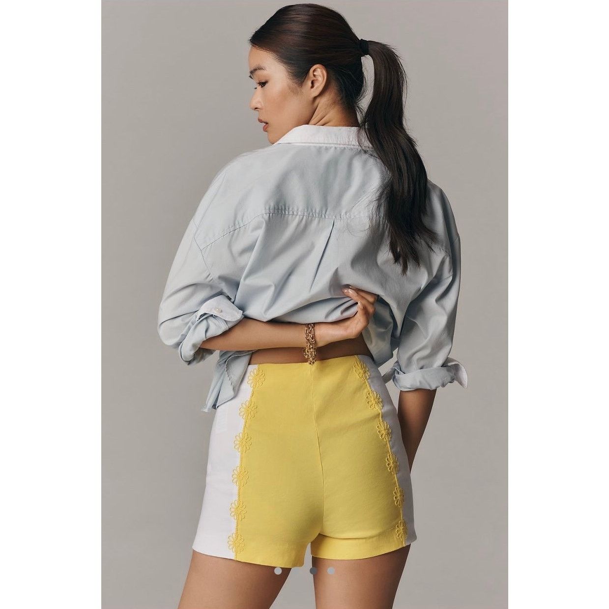 Anthropologie NWT Anthropologie Maeve Surf City Linen Embellished Shorts Size 34" / US 12 / IT 48 - 3 Thumbnail