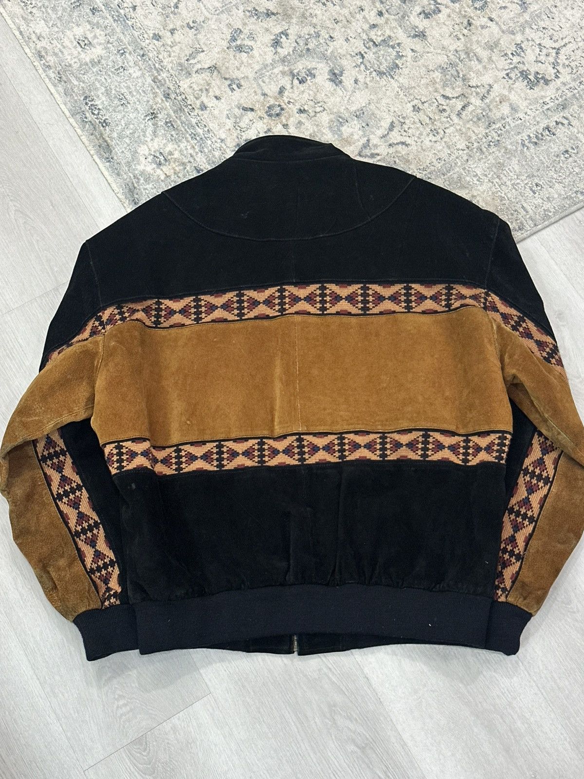 Adler Vintage 90s Adler Western Aztec Leather Bomber Jacket XL Size US XL / EU 56 / 4 - 7 Thumbnail