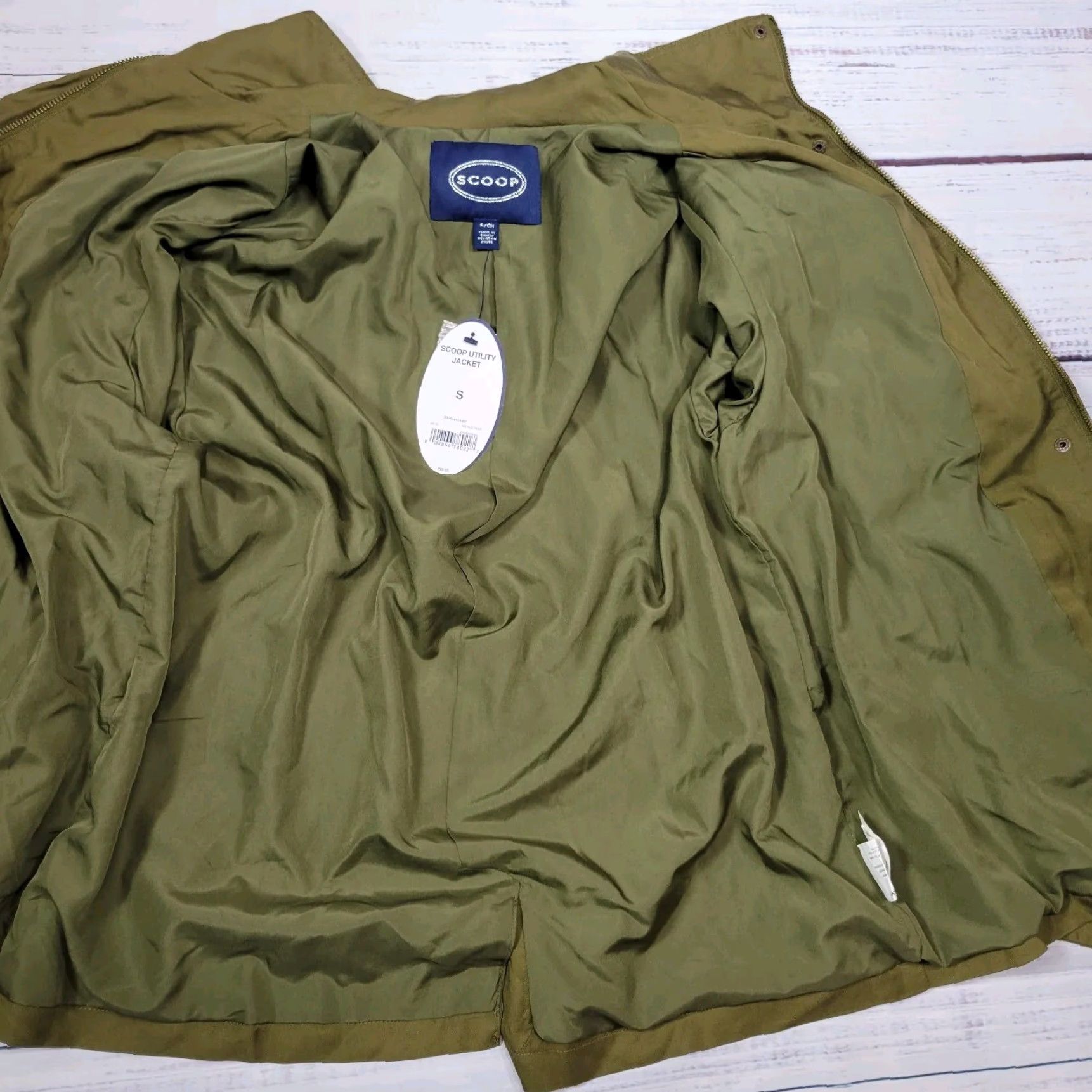 Olive VINTAGE Scoop Women’s Olive Green Military Jacket - Lined, Cargo Utility, Size S, Green, Lyocell, Military Style, New, Jacket, Women, Size S Size S / US 4 / IT 40 - 5 Thumbnail