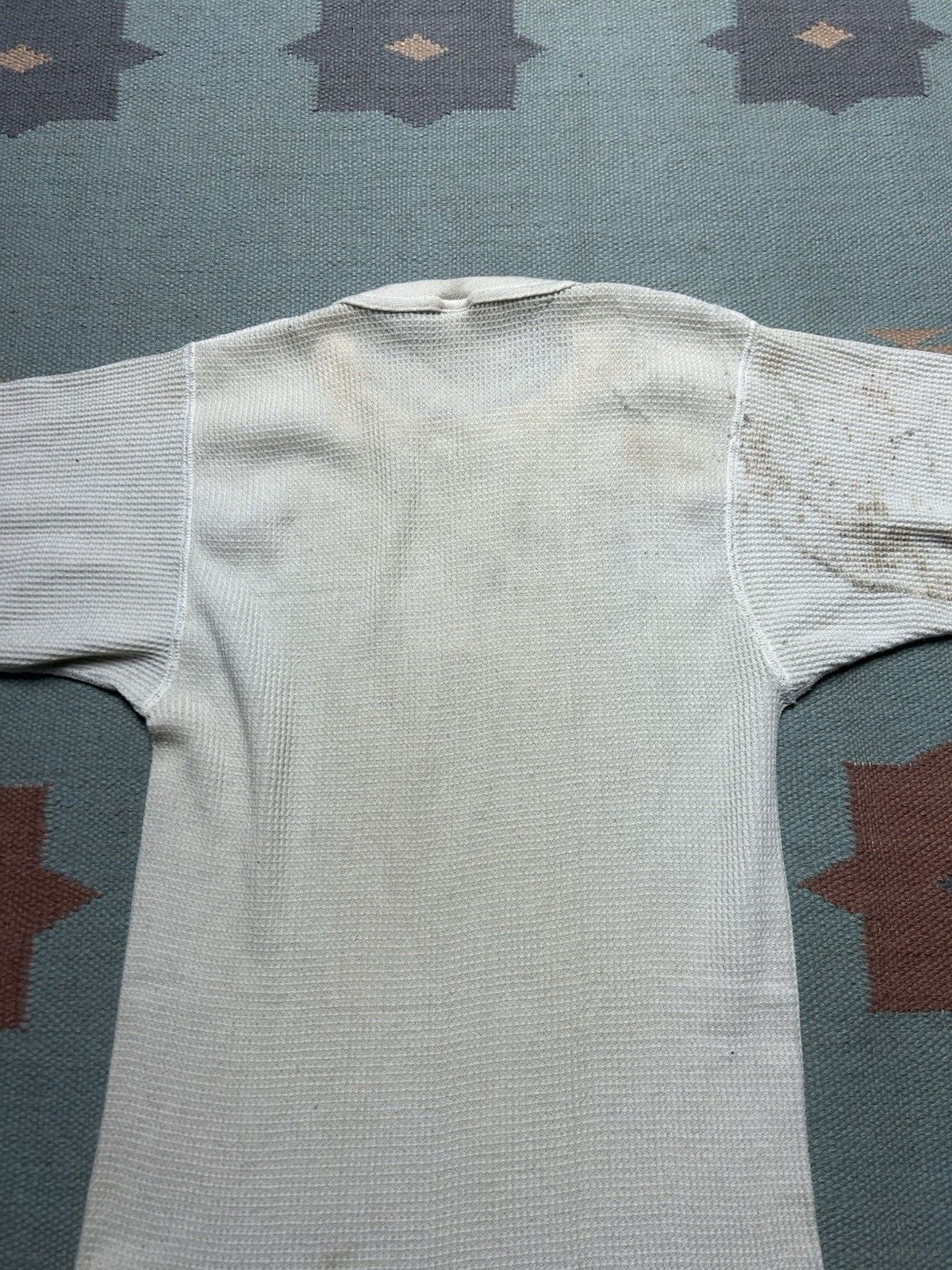 Vintage Vtg waffle knit thermal shirt base layer distressed large Size US L / EU 52-54 / 3 - 11 Thumbnail