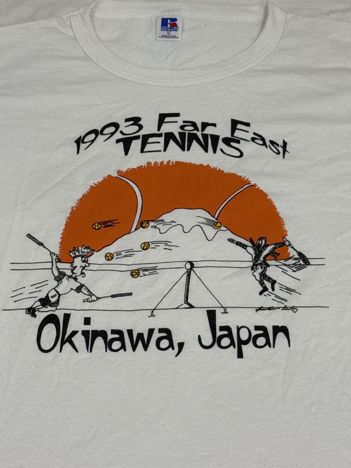 Russell Athletic × Vintage 90s Russell USA Ninja Tennis Tee Okinawa Japan 1993 XL Size US L / EU 52-54 / 3 - 2 Thumbnail
