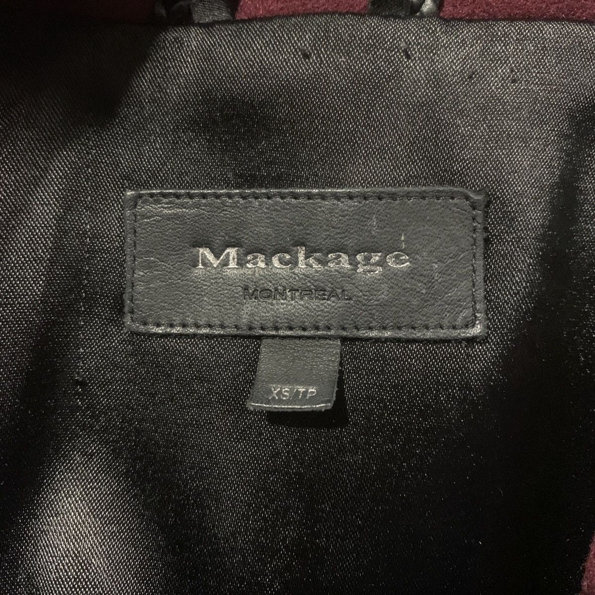 Mackage Mackage Pea Coat Wool Womans Size XS Burgundy Leather Accent Size XS / US 0-2 / IT 36-38 - 8 Thumbnail