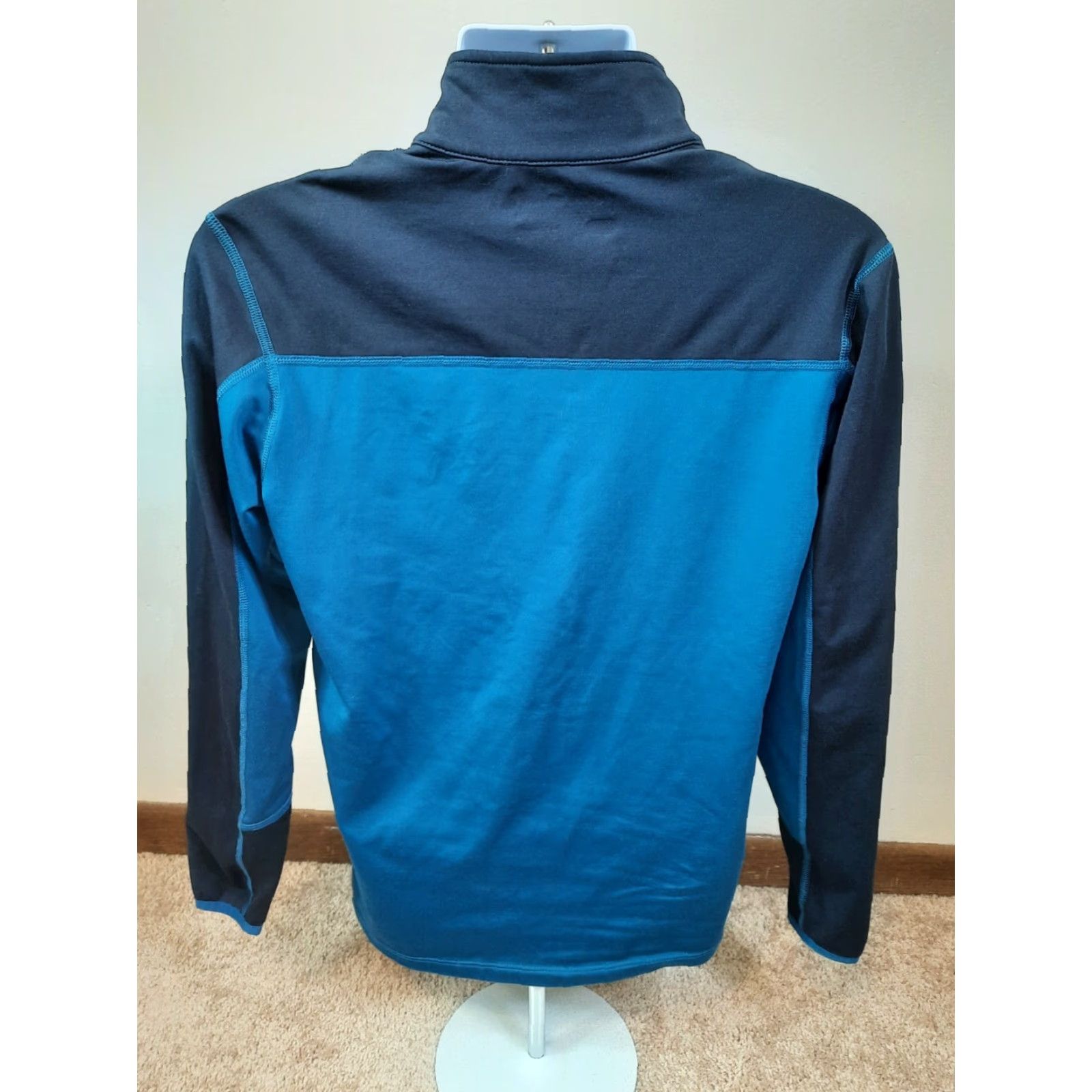 Eddie Bauer Eddie Bauer Men's Sweatshirt 1/4 Zip Mock Neck Color Block Blue S Size US S / EU 44-46 / 1 - 7 Thumbnail