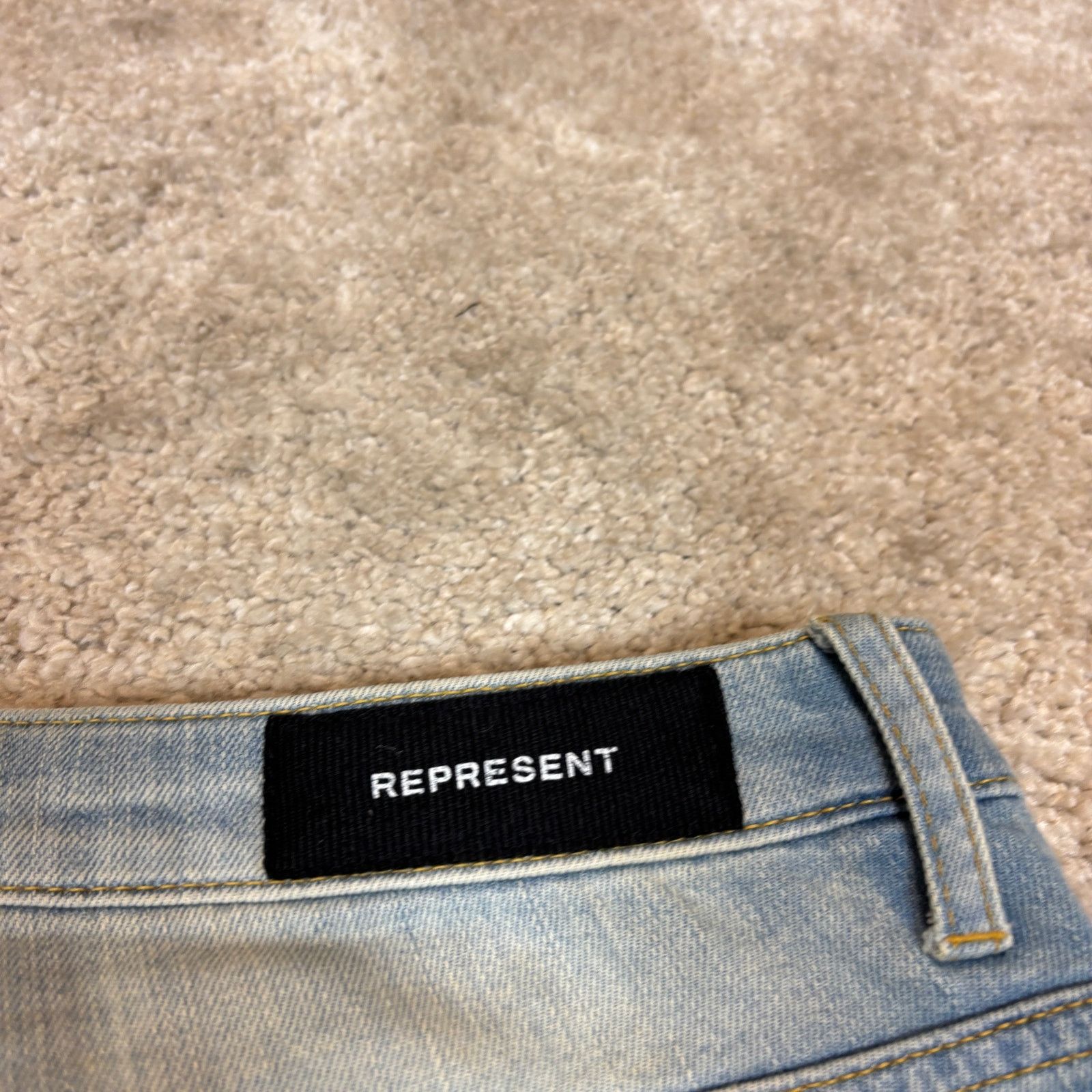Represent Clo. Represent Essential Jeans Blue Cream Knee Destroyer 32x32 Size US 32 / EU 48 - 5 Thumbnail