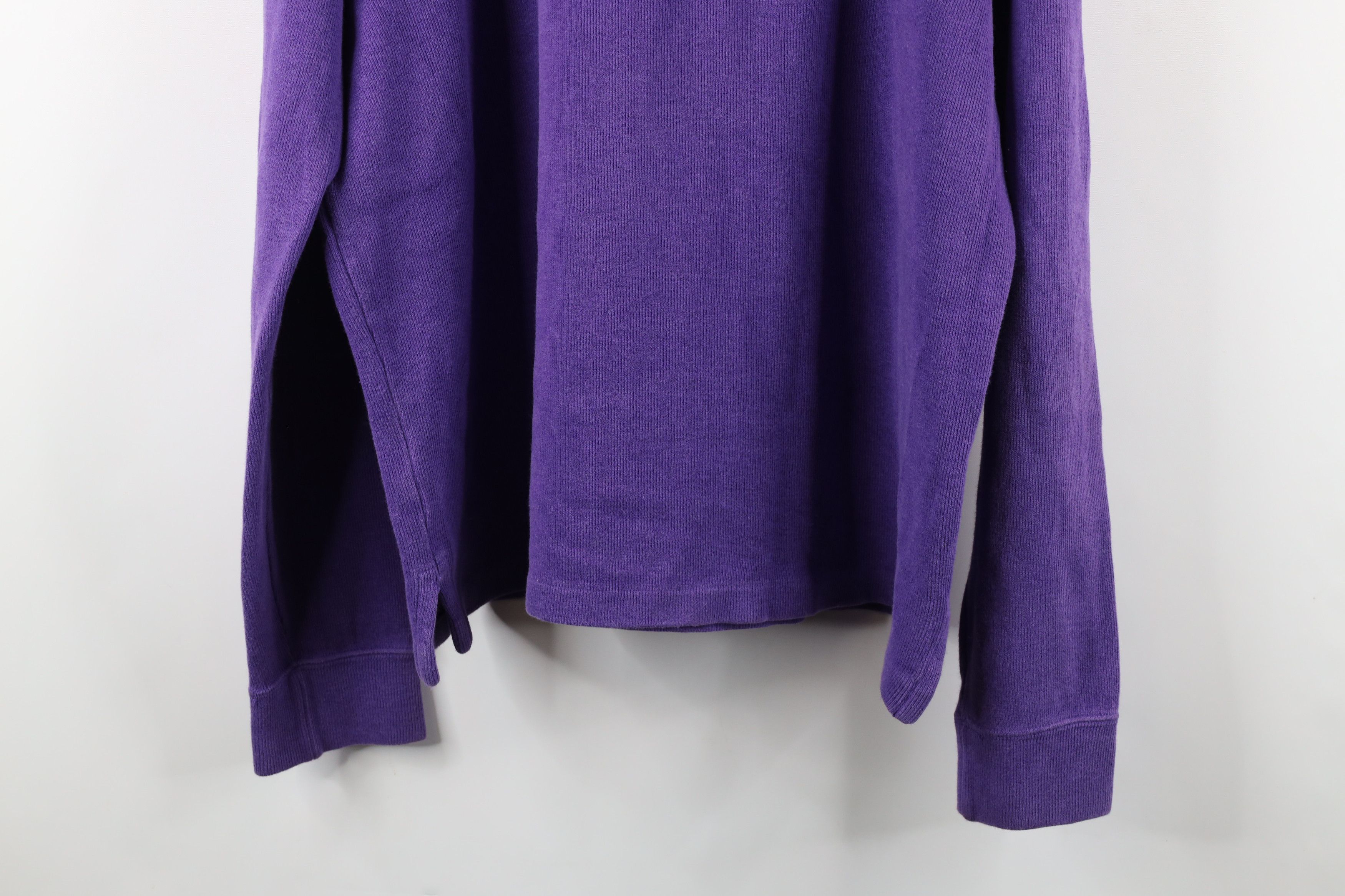 Ralph Lauren Vintage 90s Ralph Lauren Ribbed Knit Half Zip Sweater Purple Size US L / EU 52-54 / 3 - 11 Thumbnail