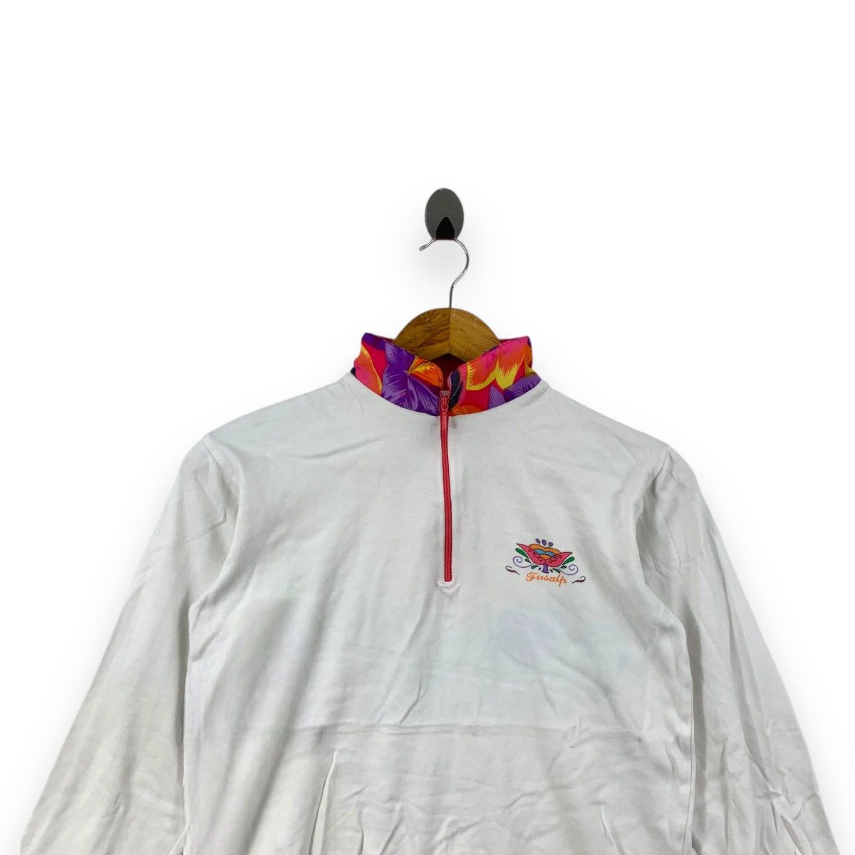 Fusalp Vintage 90’ FUSALP FRANCE FLORAL Half Zipper Tee Shirt Size M / US 6-8 / IT 42-44 - 2 Thumbnail