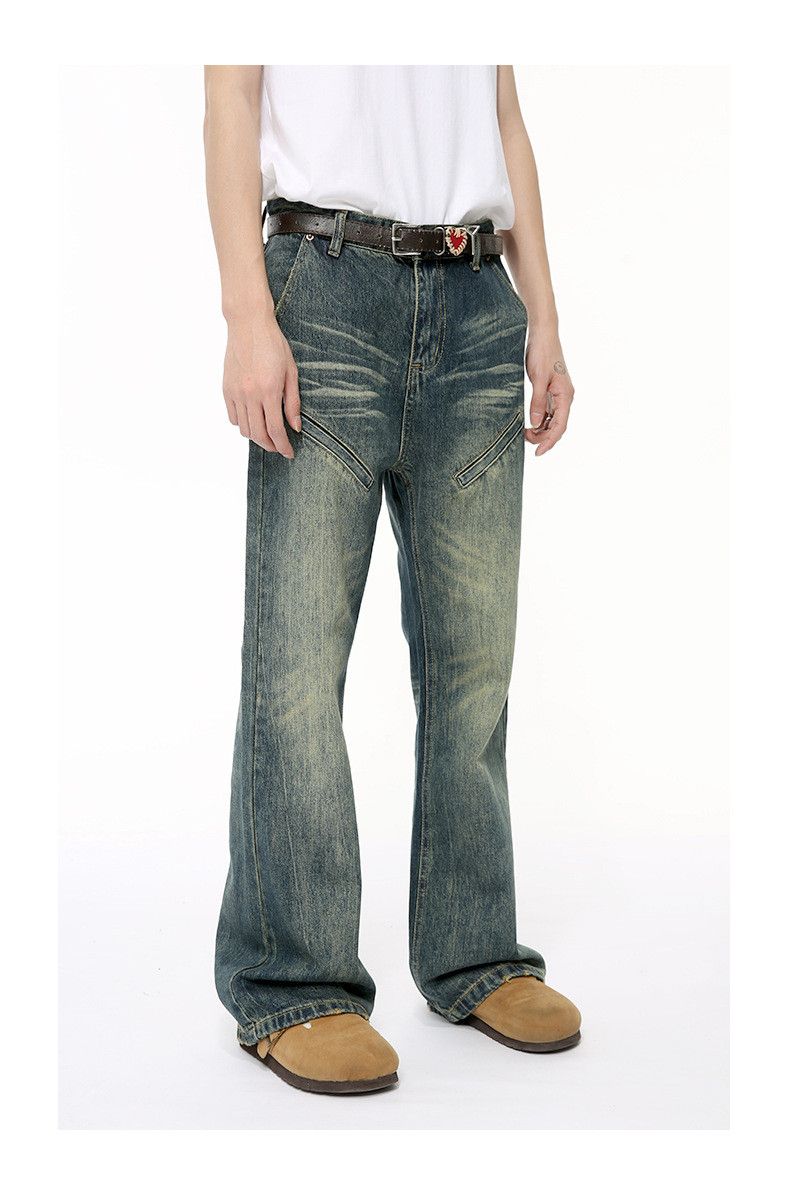 Japanese Brand Men's patchwork vintage distressed washed flared jeans Size US 32 / EU 48 - 4 Thumbnail
