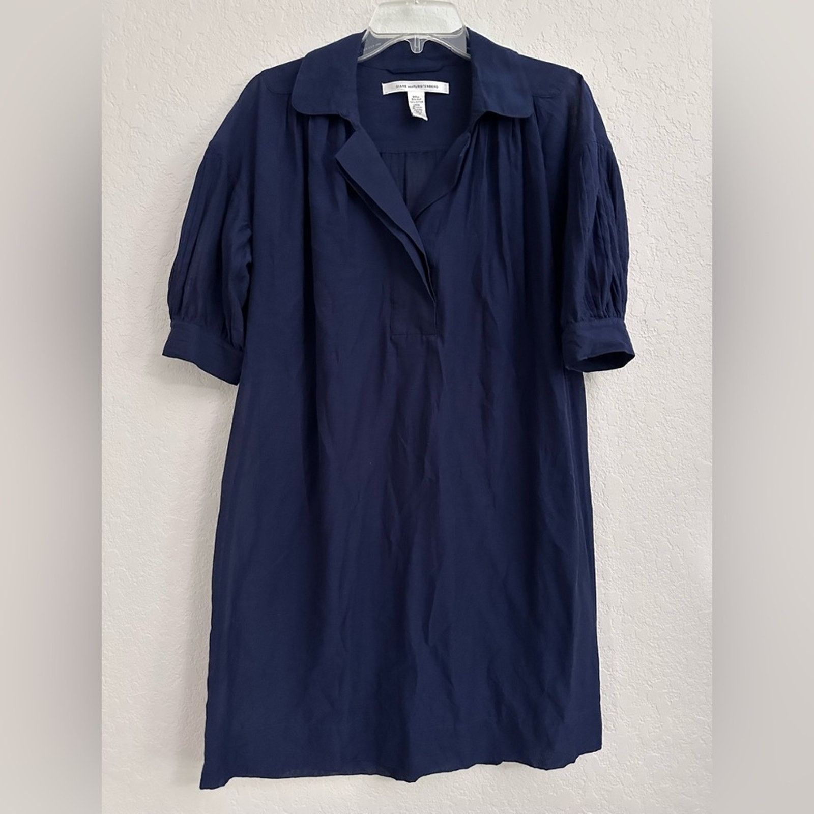 Diane von Furstenberg Diane Von Furstenberg Midi Silk/Cotton Dress Women 0 Navy Size XS / US 0-2 / IT 36-38 - 1 Thumbnail