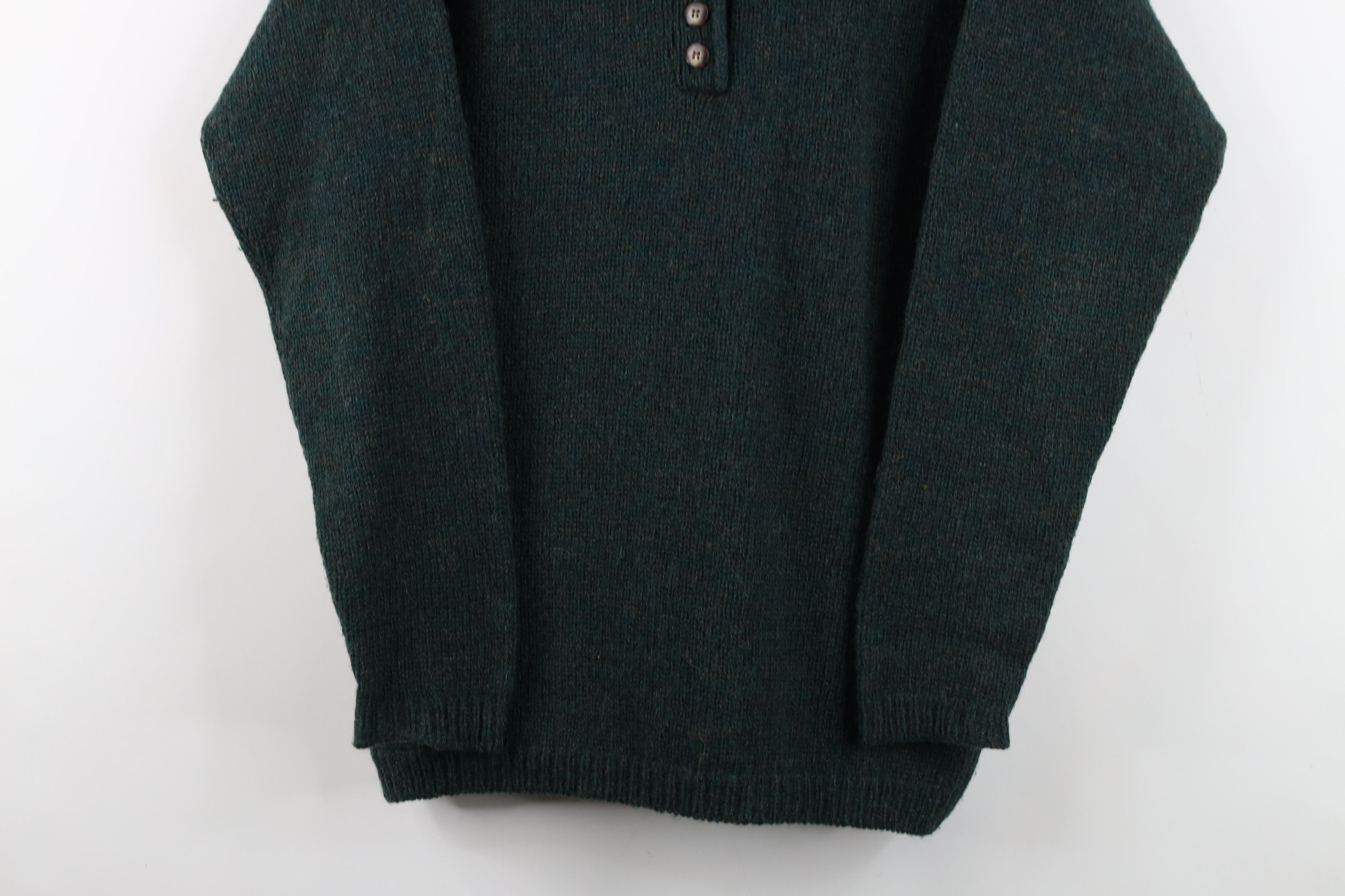 Woolrich Woolen Mills Vintage 90s Woolrich Wool Marled Knit Henley Sweater Green Size S / US 4 / IT 40 - 3 Thumbnail